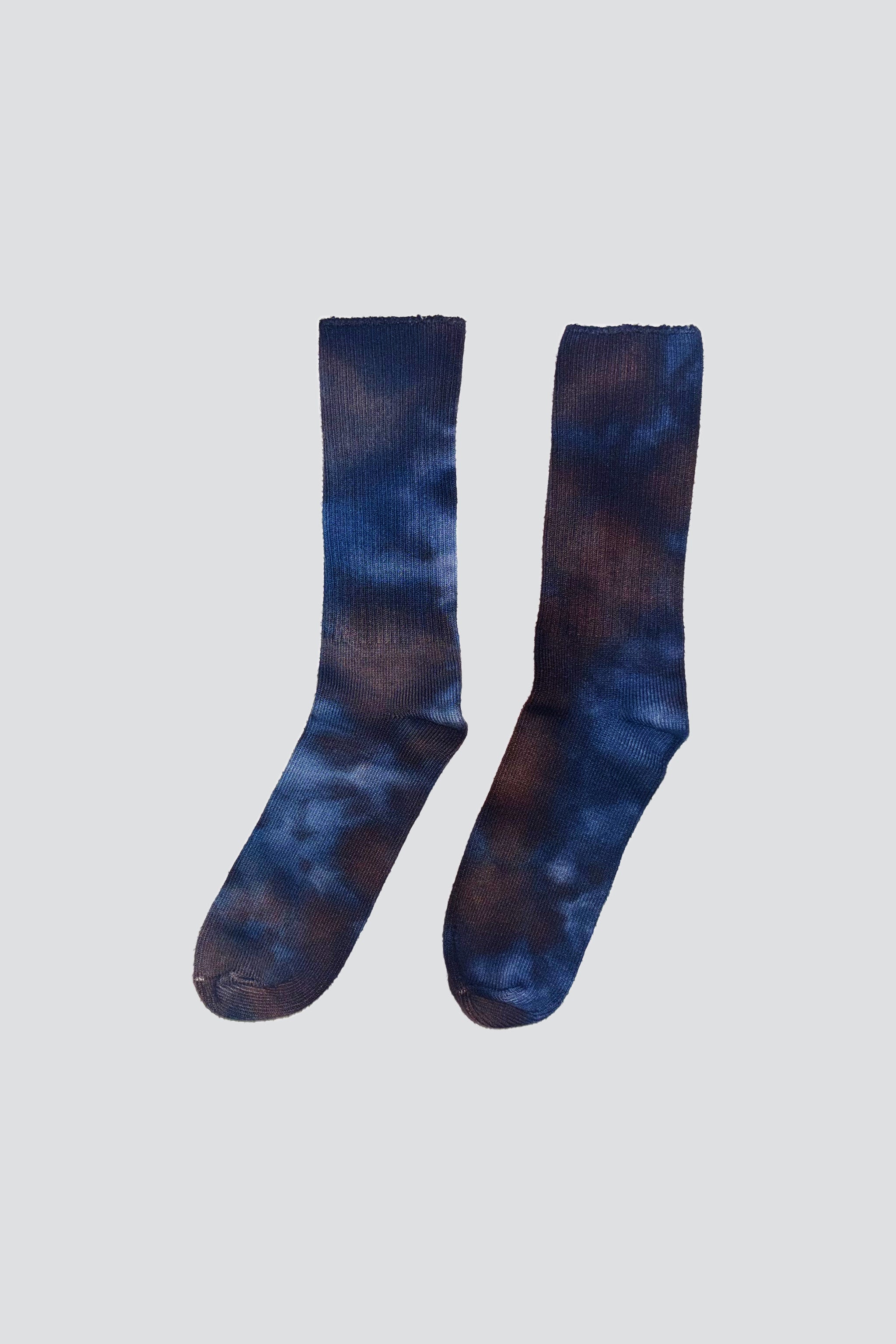 Bamboo Dark Blue Acid Tie Dye Sock