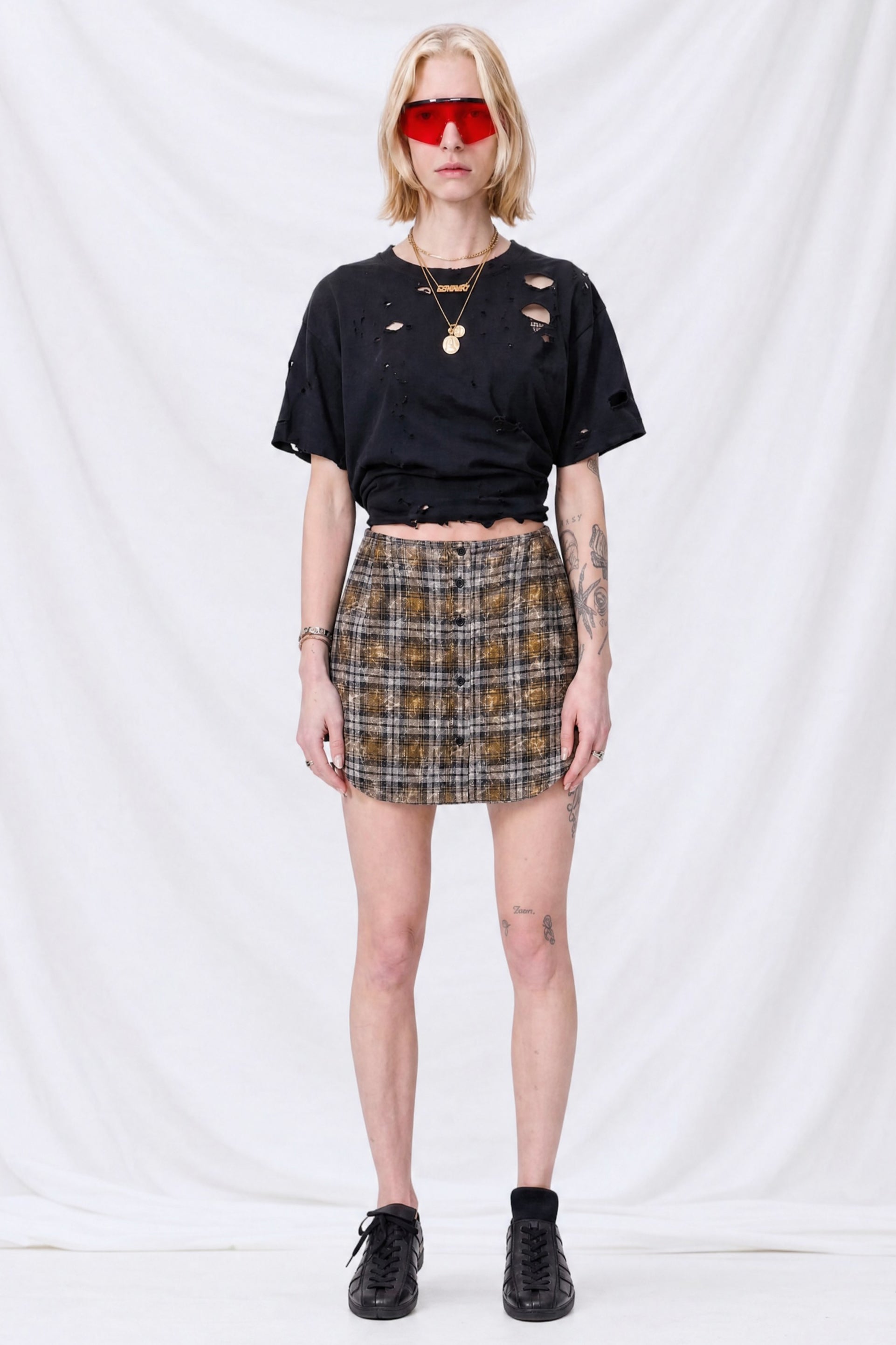 Bleach Plaid Tail Skirt