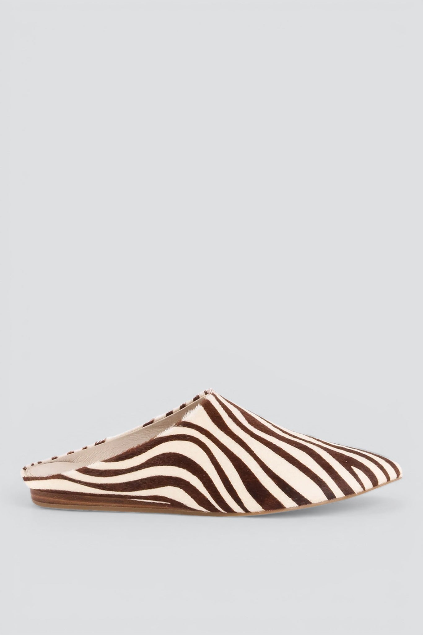 Beige Zebra Major Cowhide Mule