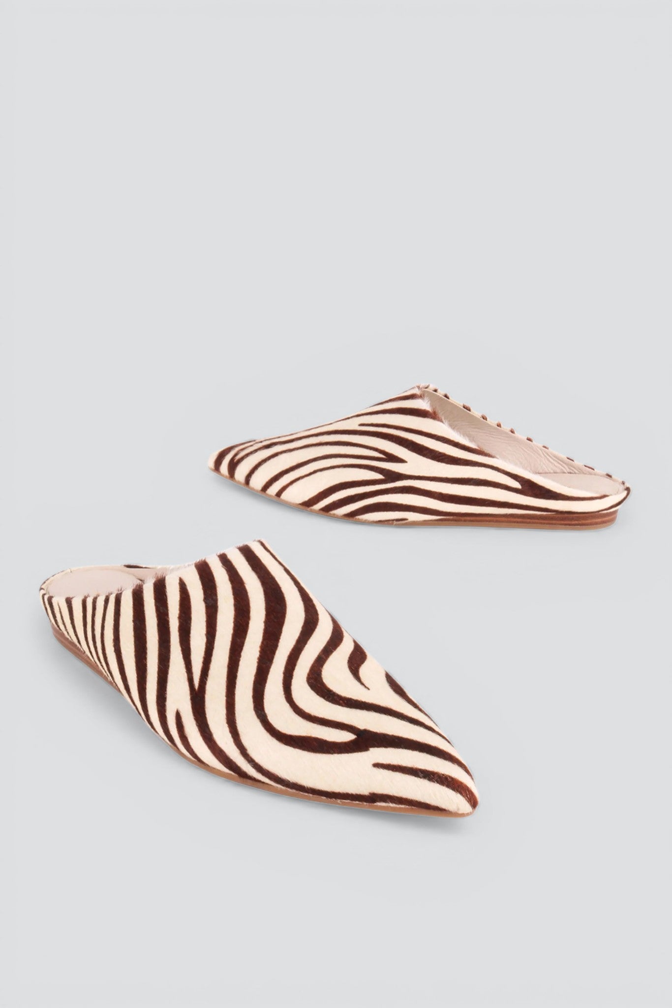 Beige Zebra Major Cowhide Mule