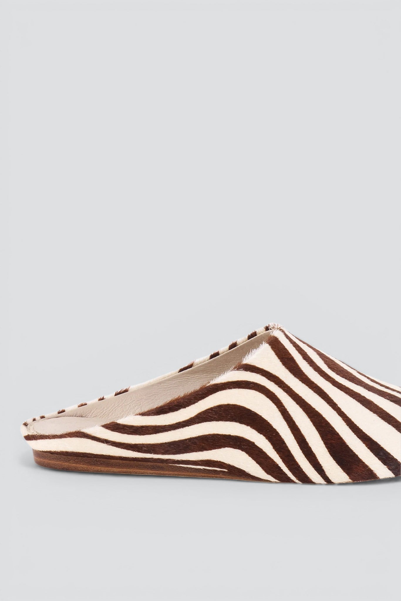 Beige Zebra Major Cowhide Mule