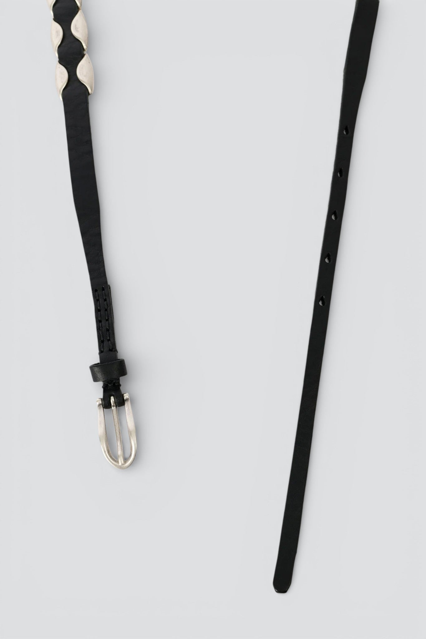 Oily Black Leather Billow Belt