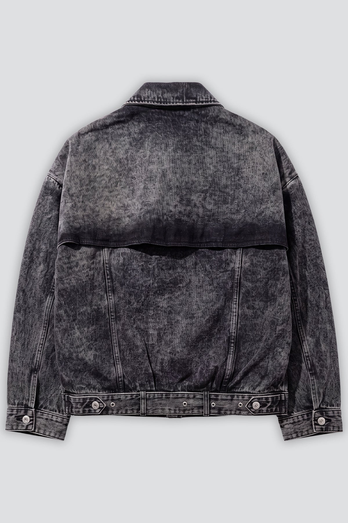 Black Acid Wash Oversized Jacket