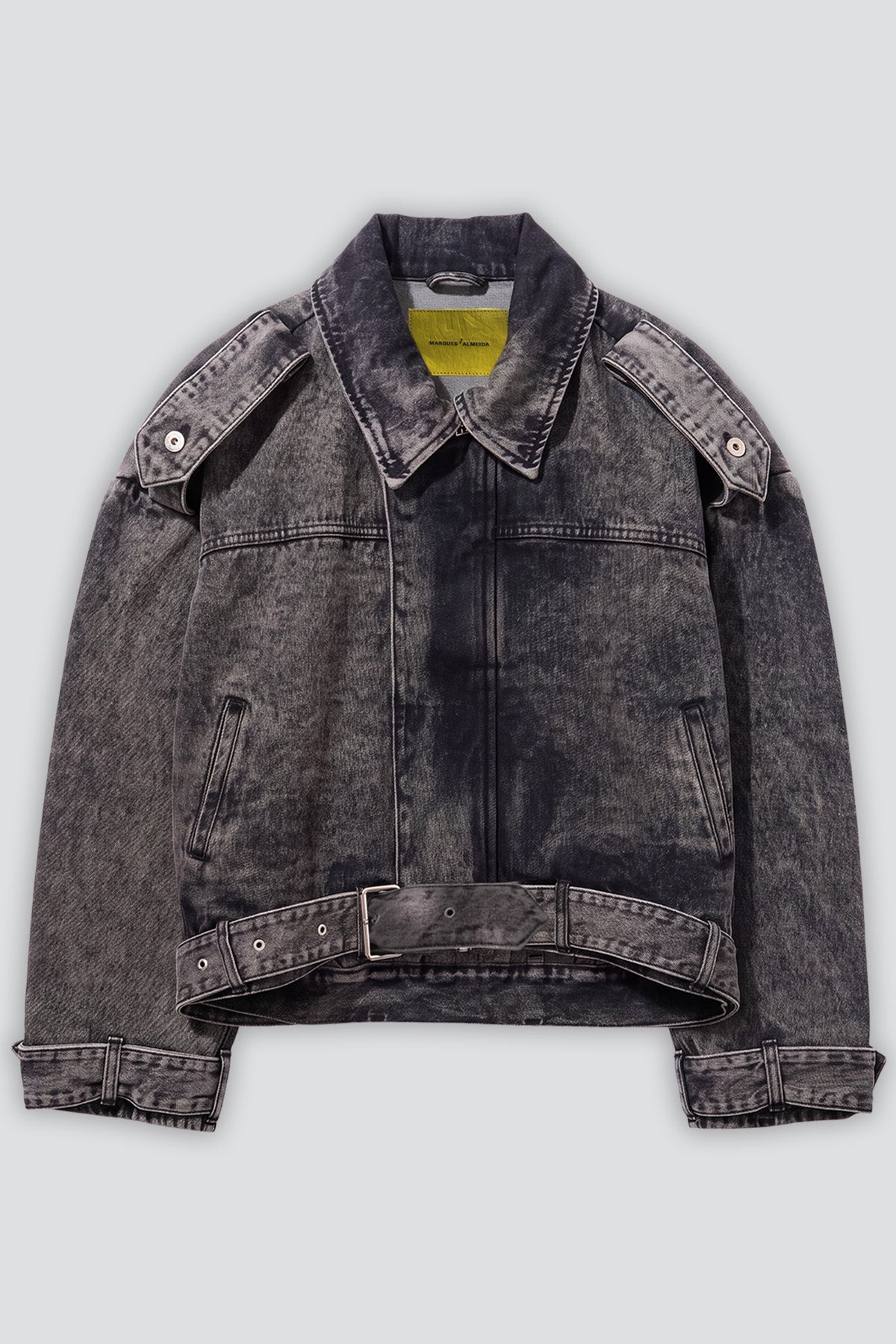 Black Acid Wash Oversized Jacket