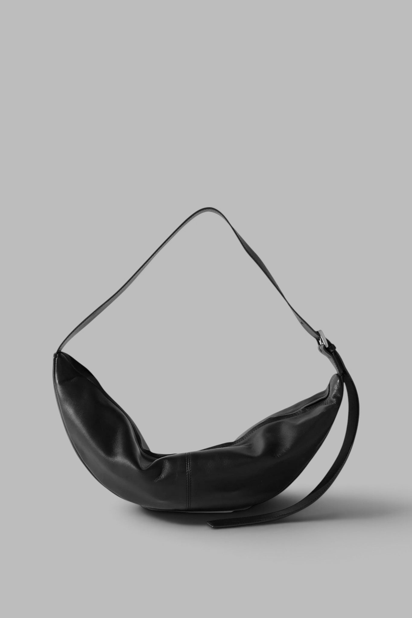 Black Adjustable Slim Crescent Bag