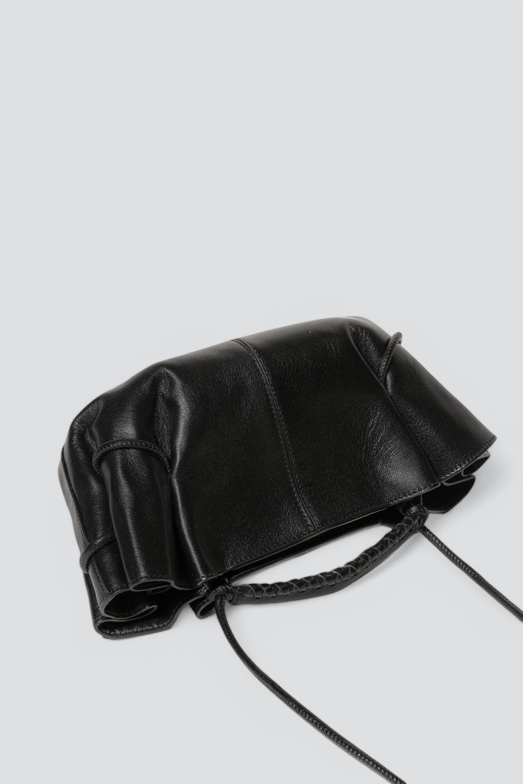 Black Arta Mini Pleated Shoulder Bag