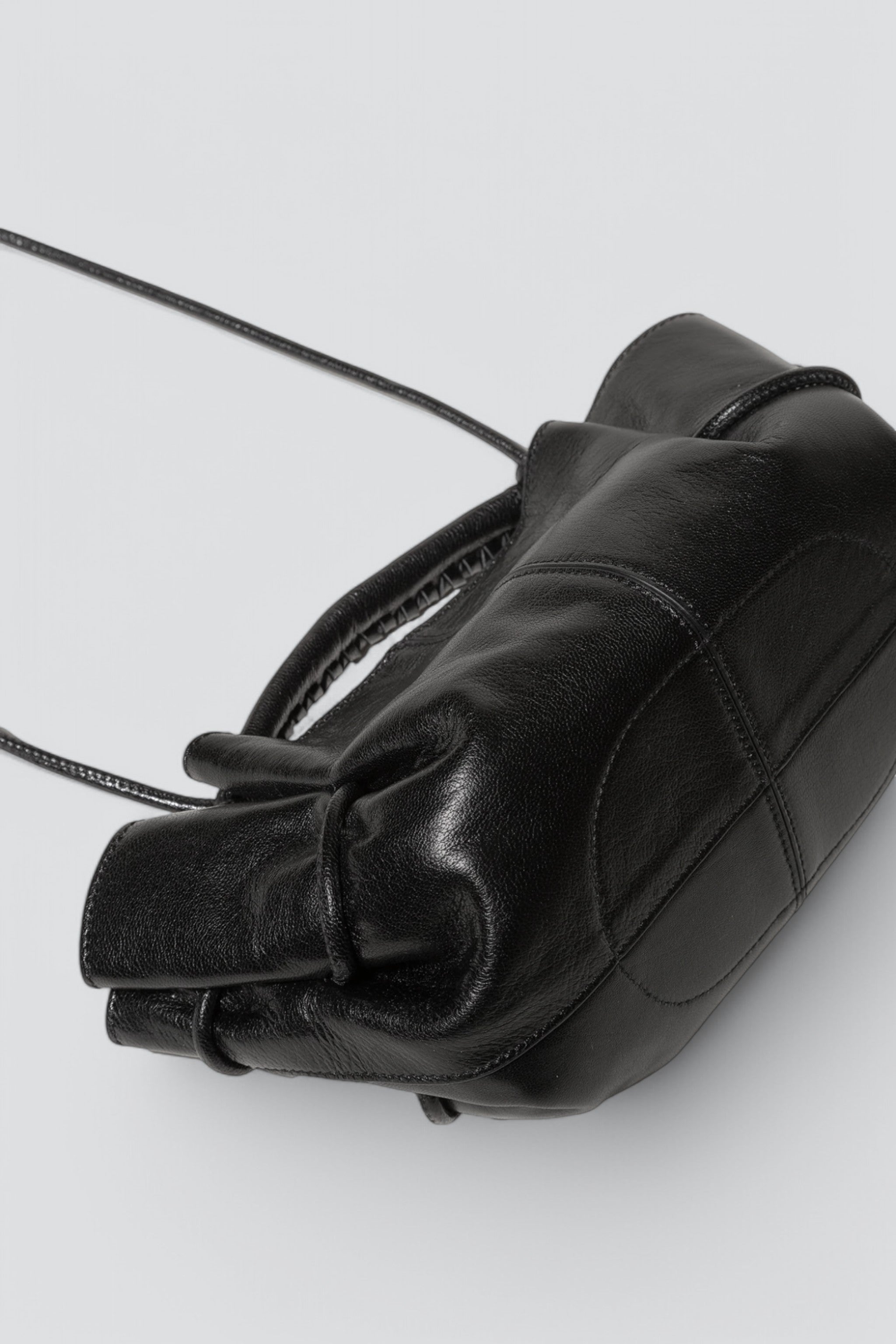 Black Arta Mini Pleated Shoulder Bag