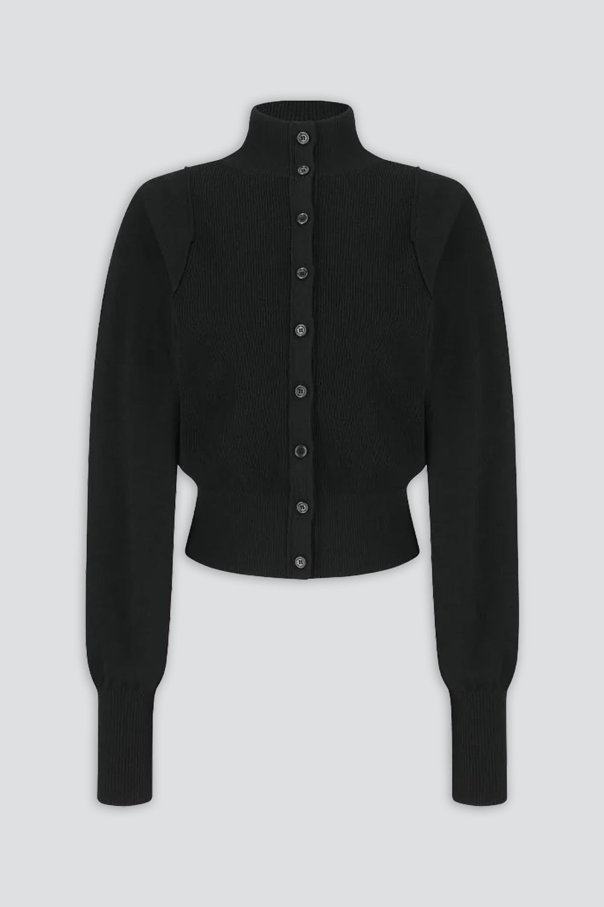 Black Blocking Button Up Cardigan