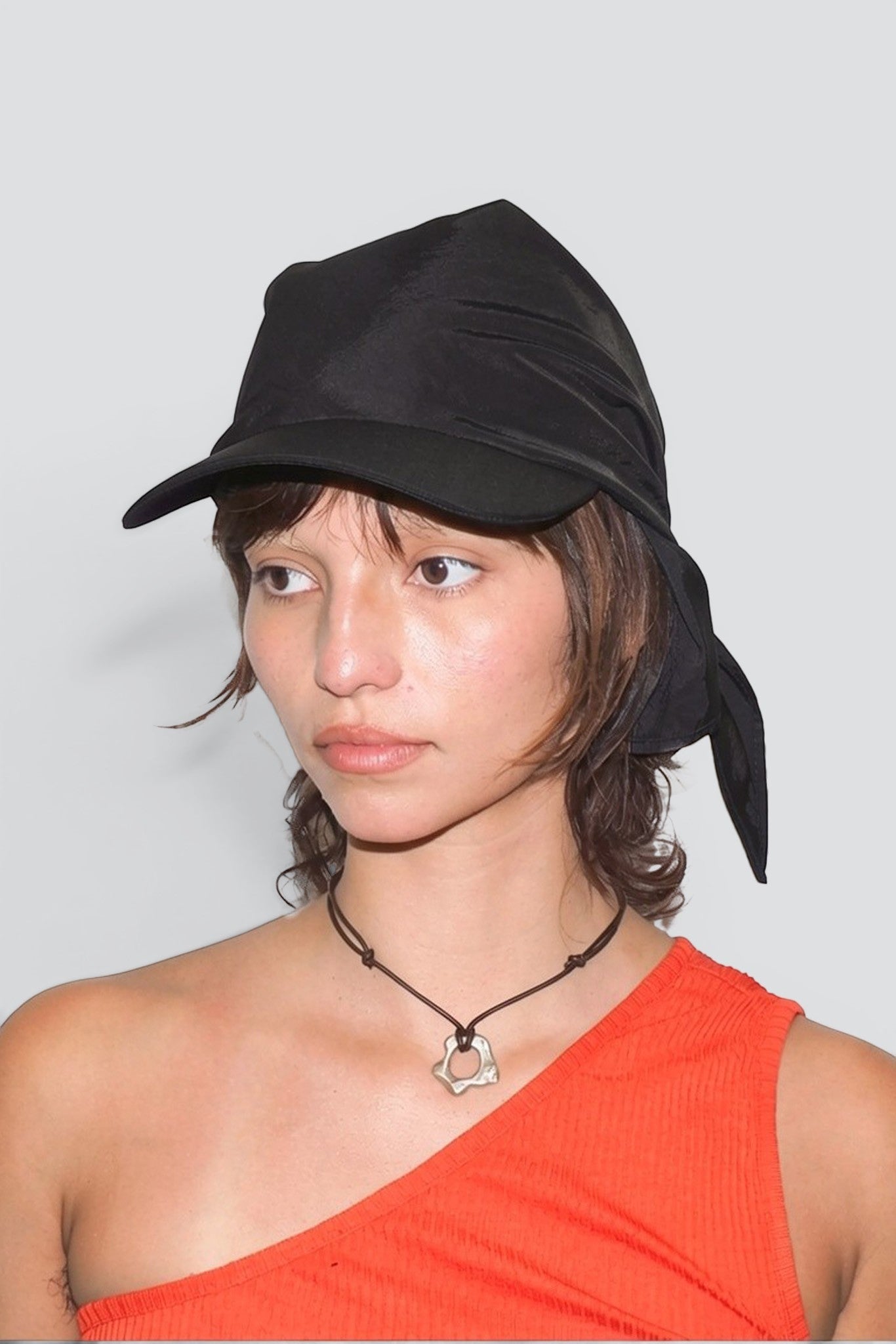 Black Swim Brimmed Scarf