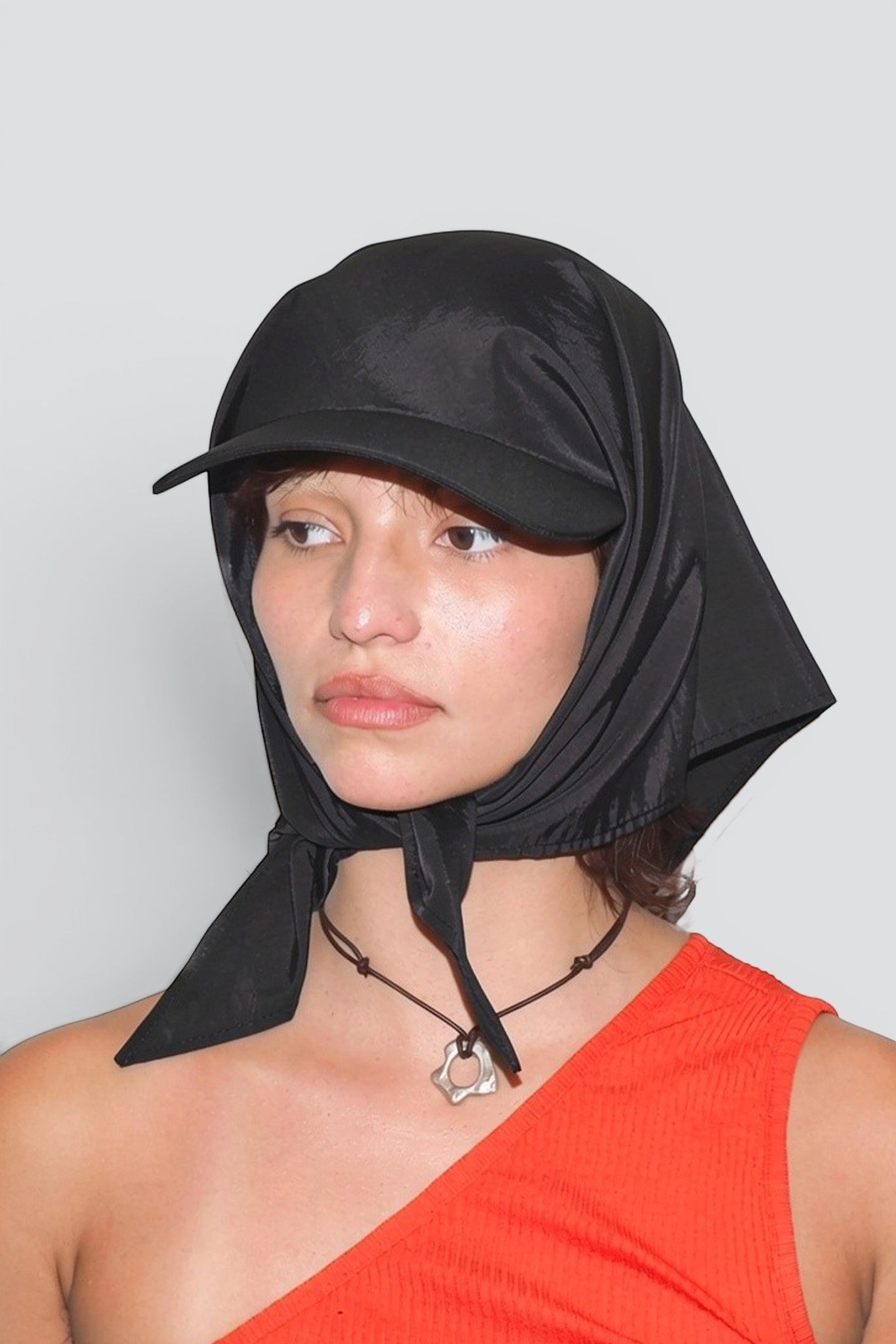 Black Swim Brimmed Scarf