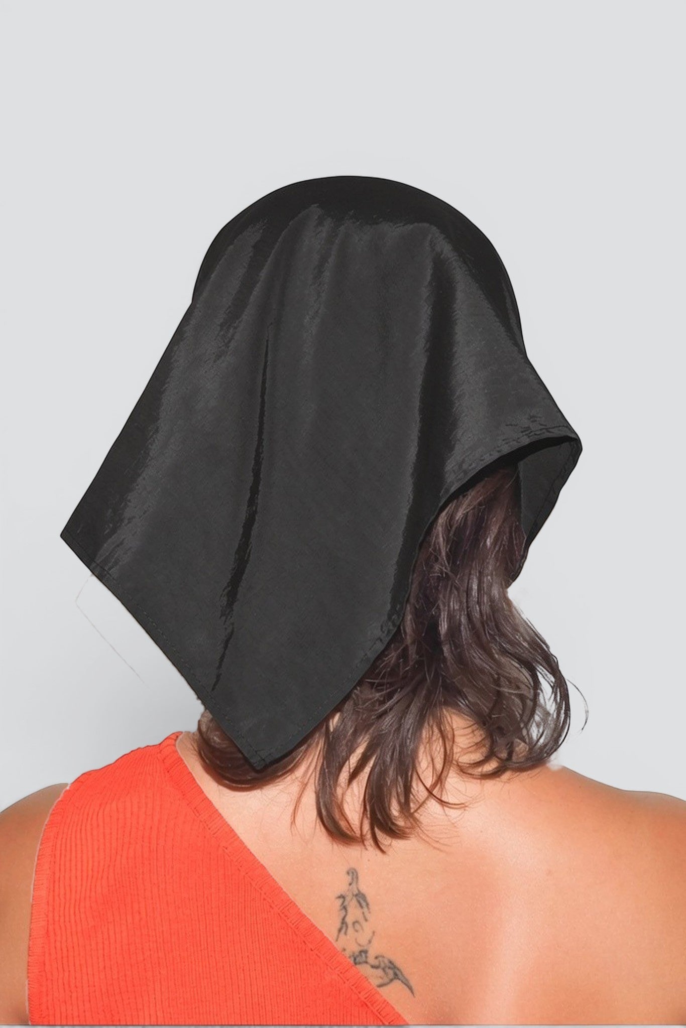 Black Swim Brimmed Scarf