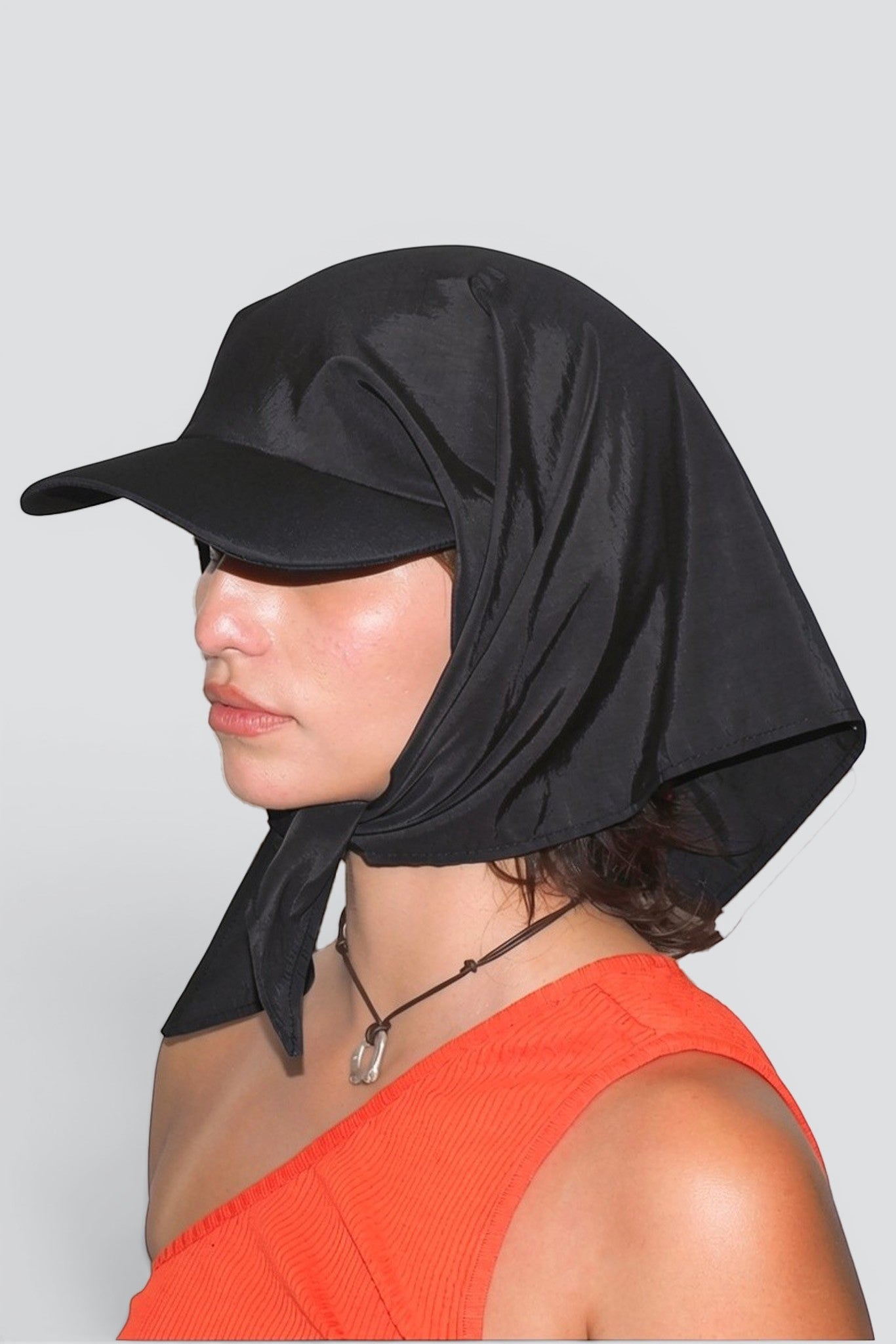 Black Swim Brimmed Scarf
