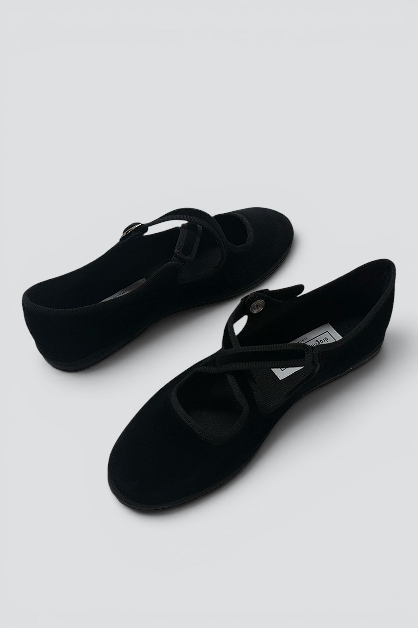 Black Cotton Velvet Nexus Flat