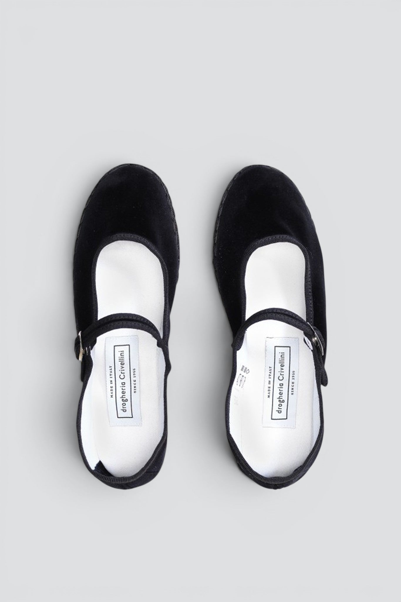 Black Cotton Velvet Square Toe Mary Jane