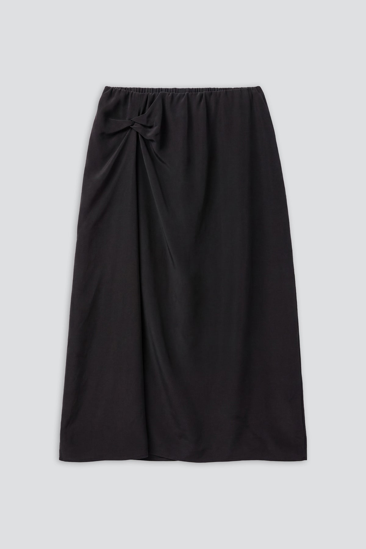Black Cupro Knot Skirt