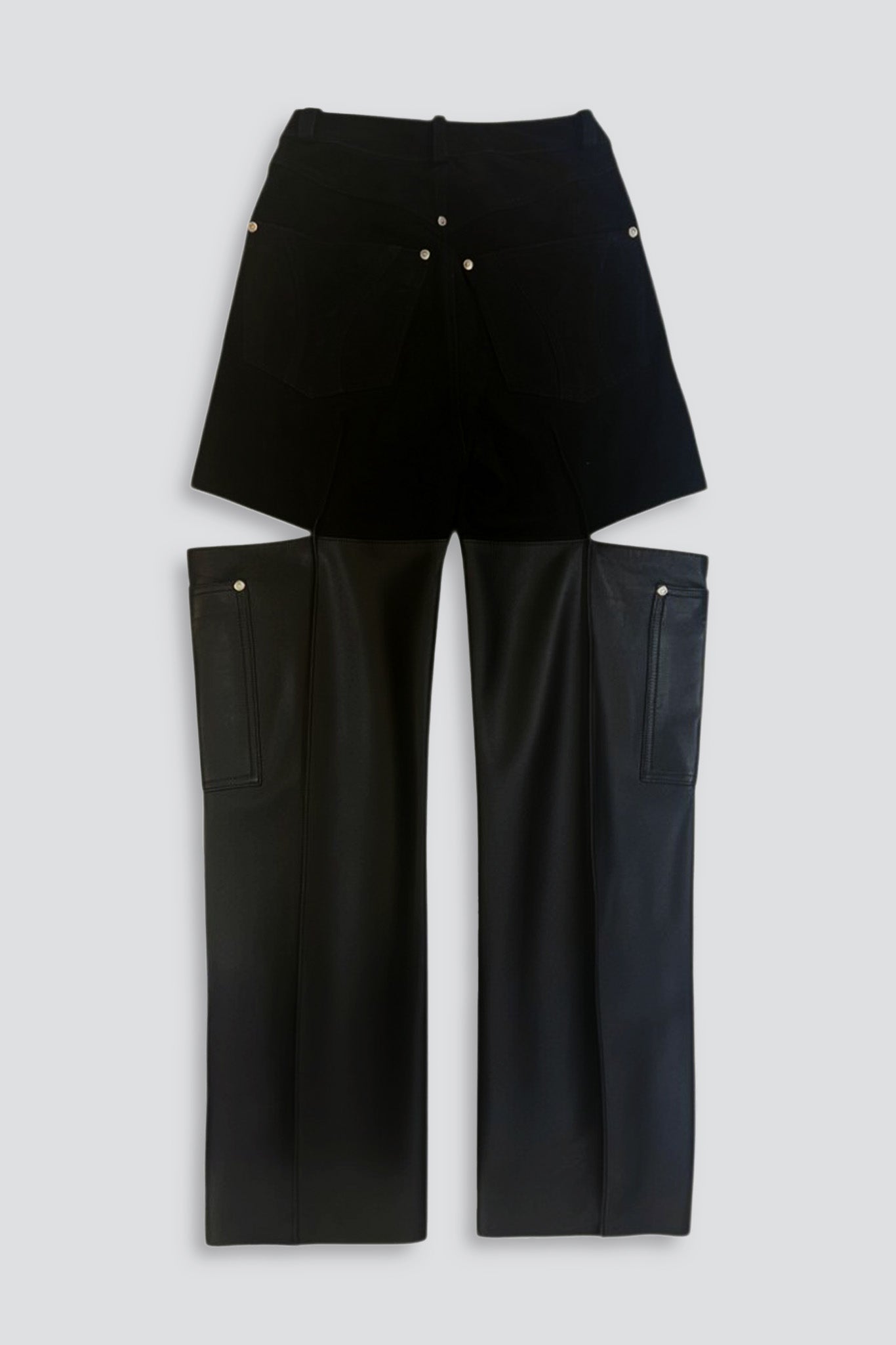 Black Cutout Leather Pants