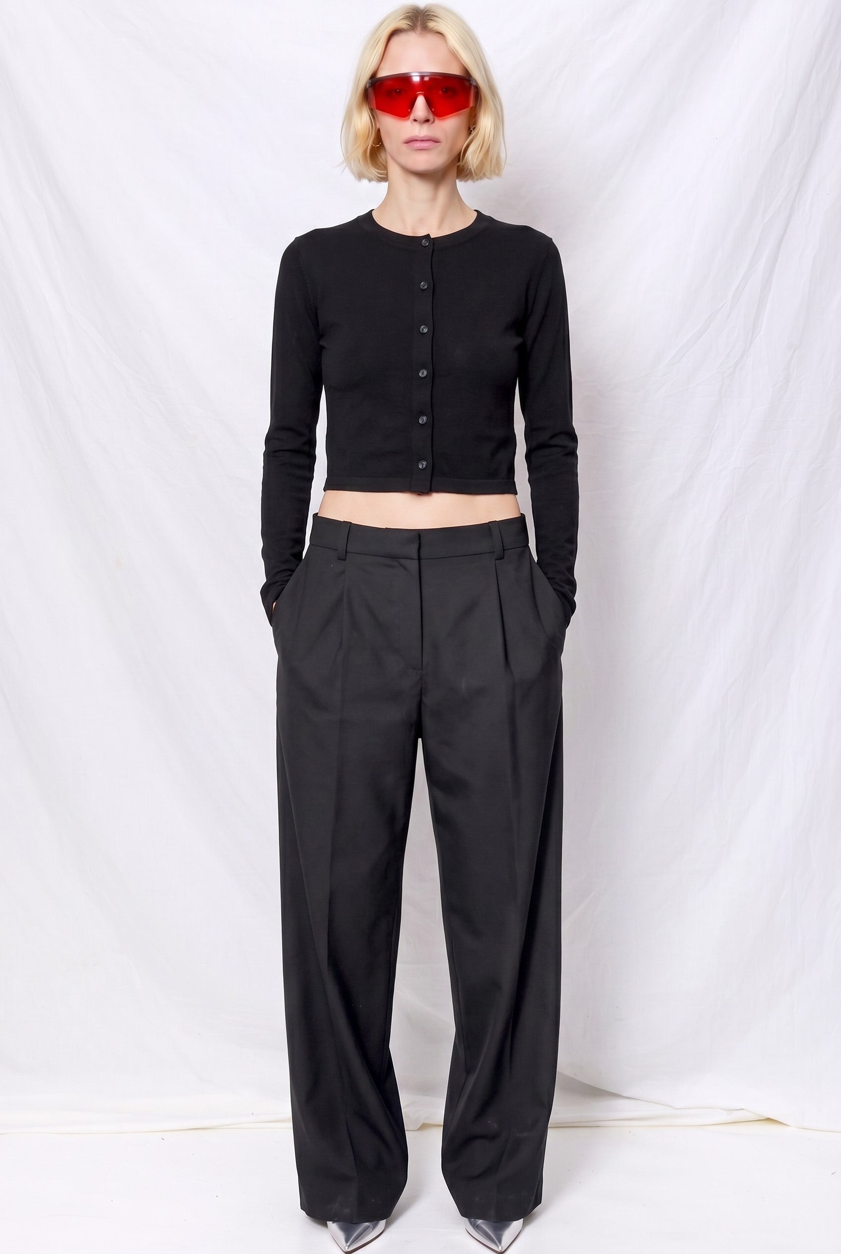 Black Double Crop Top