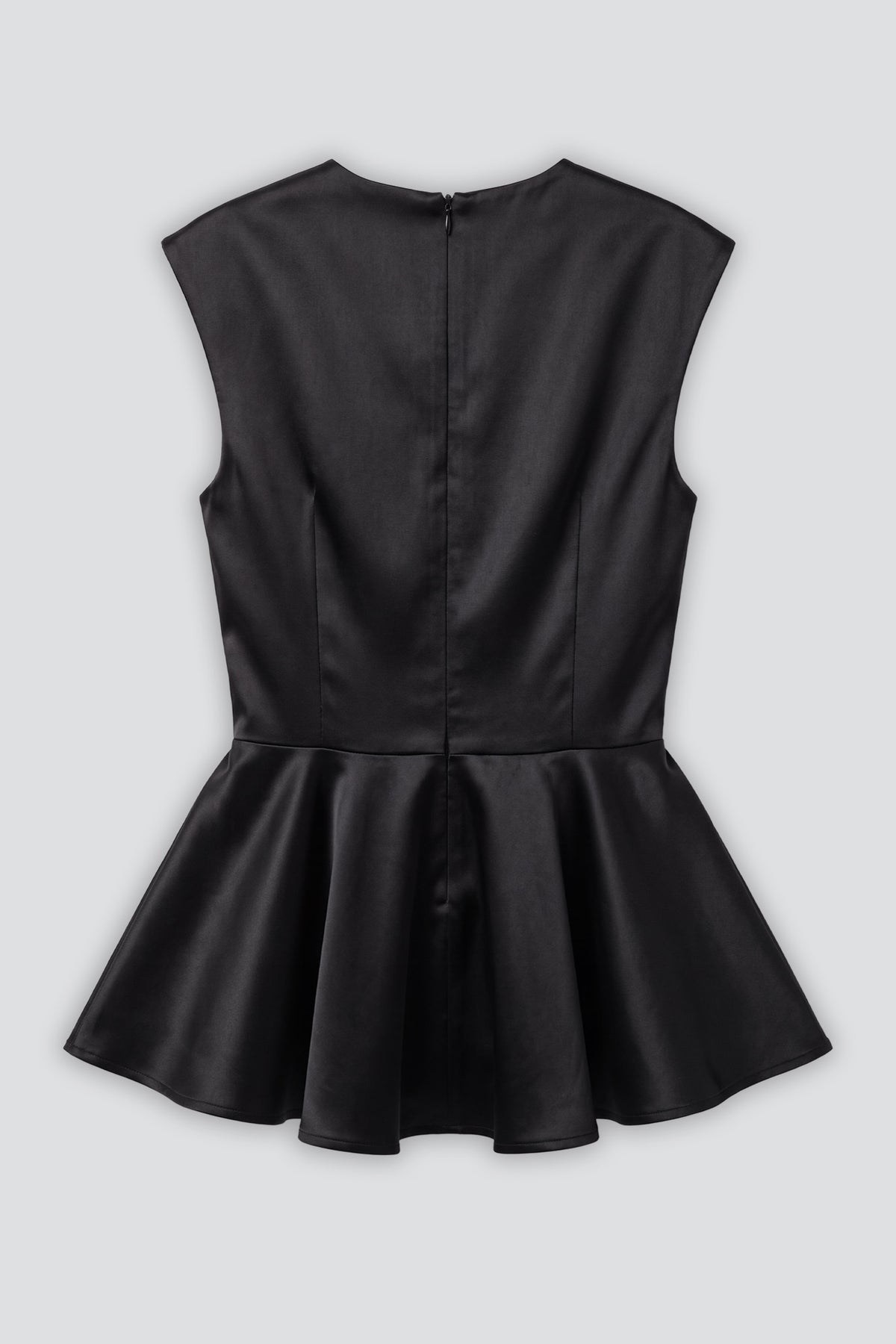 Black Draped Cap Sleeve Flounce Top