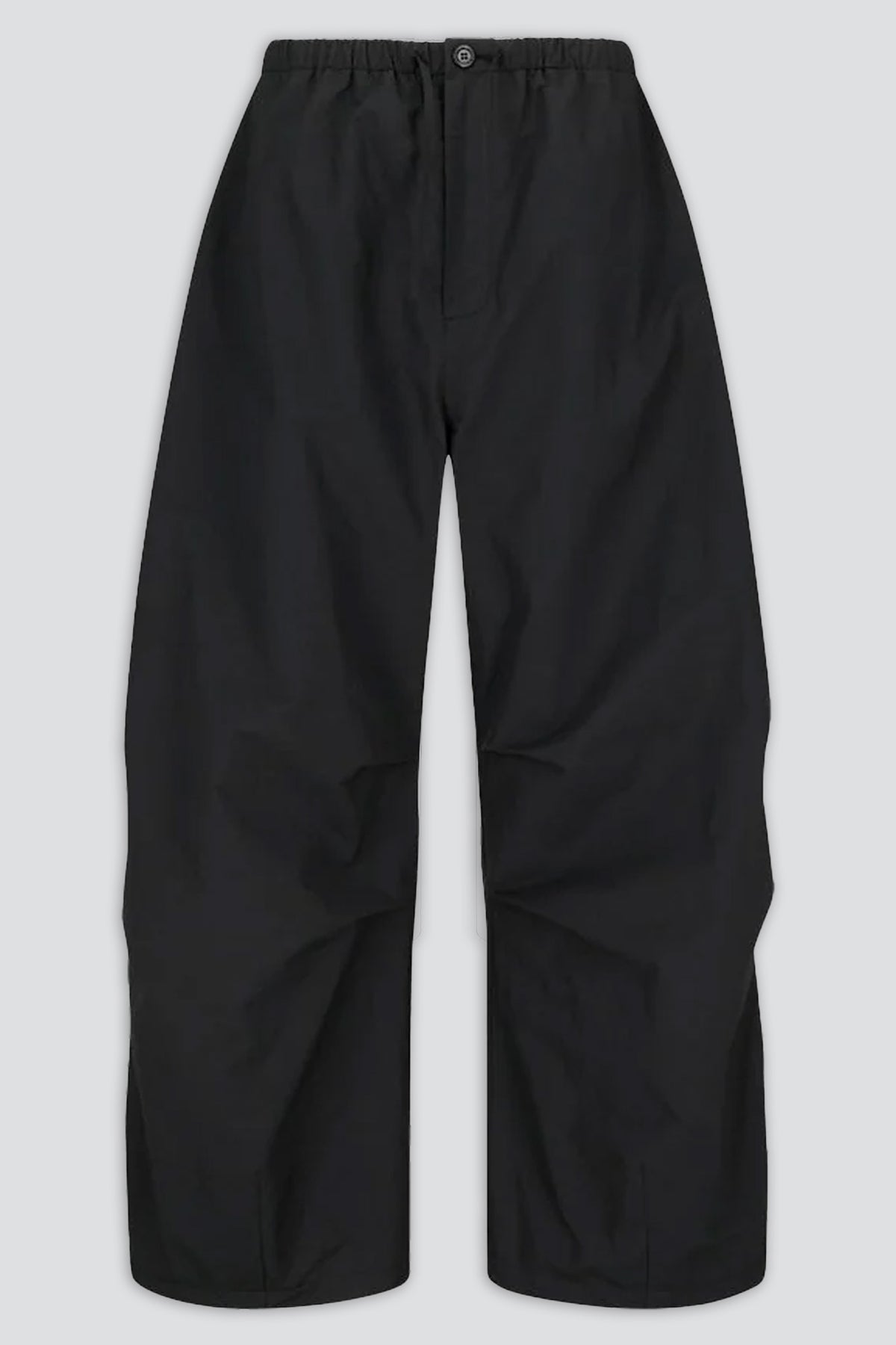 Black Drawstring Wide Fatigue Pants