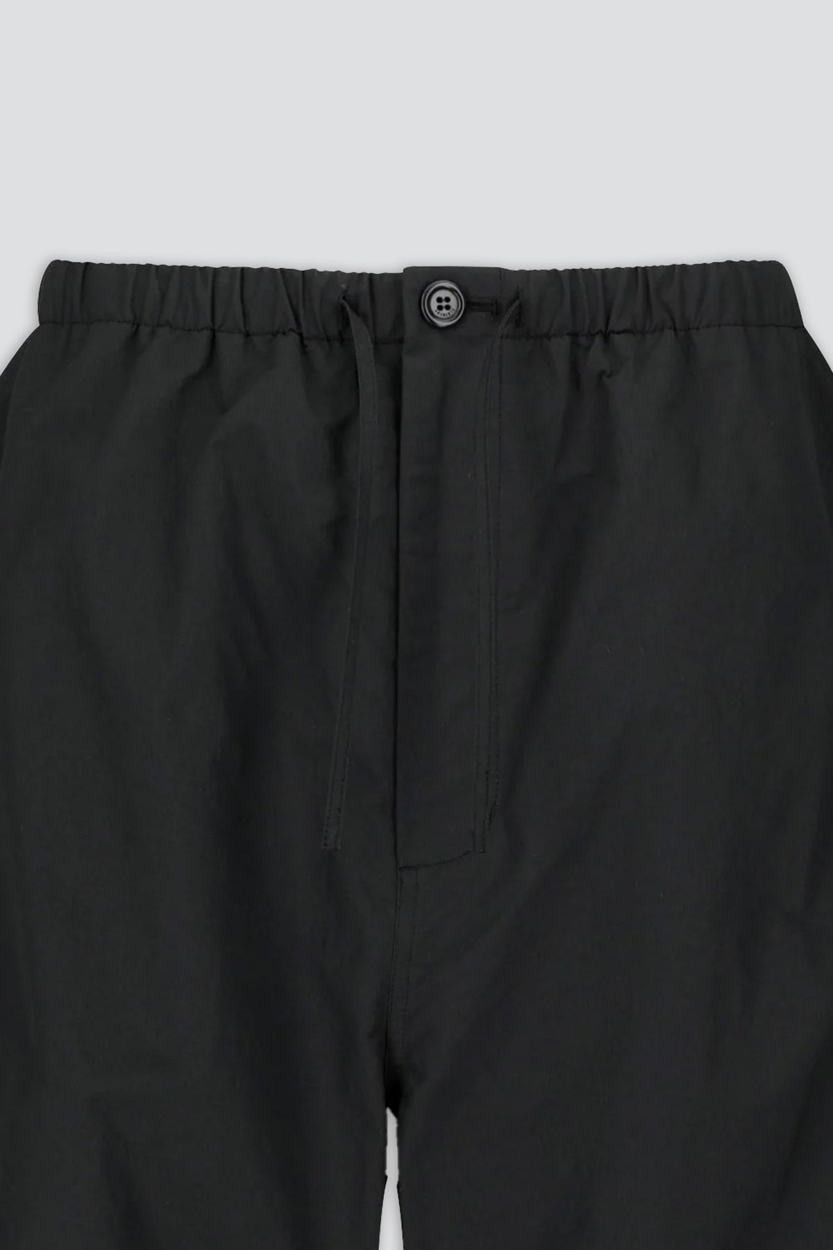 Black Drawstring Wide Fatigue Pants