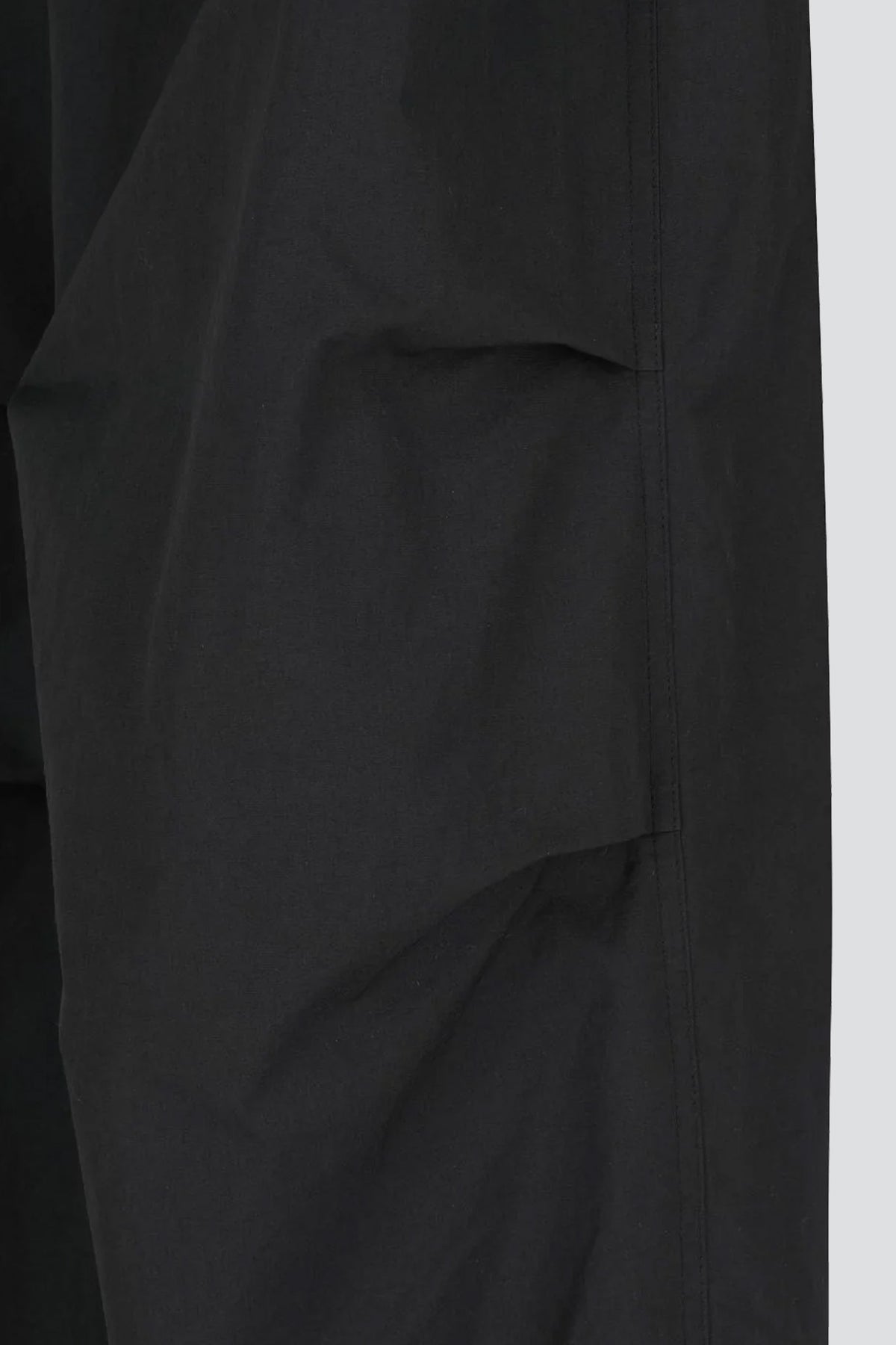 Black Drawstring Wide Fatigue Pants