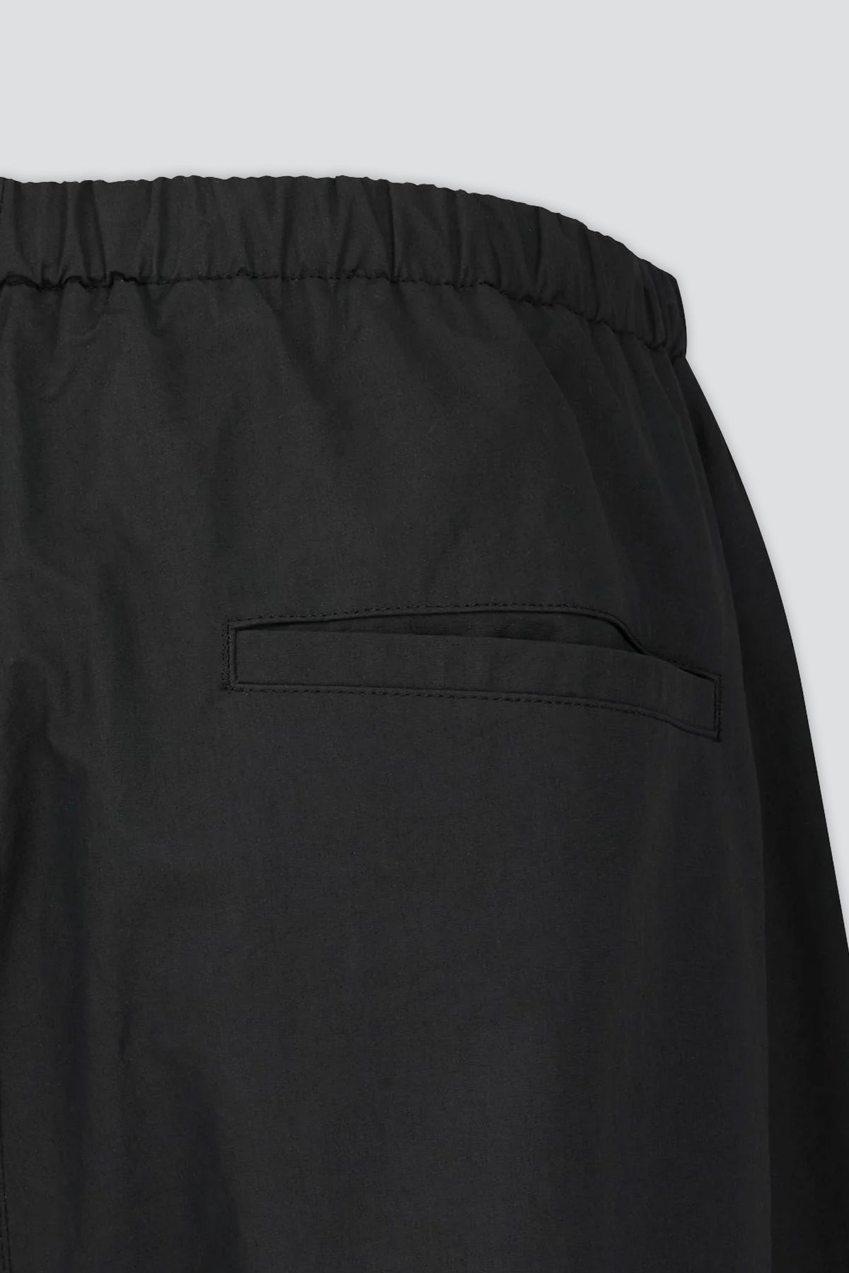 Black Drawstring Wide Fatigue Pants