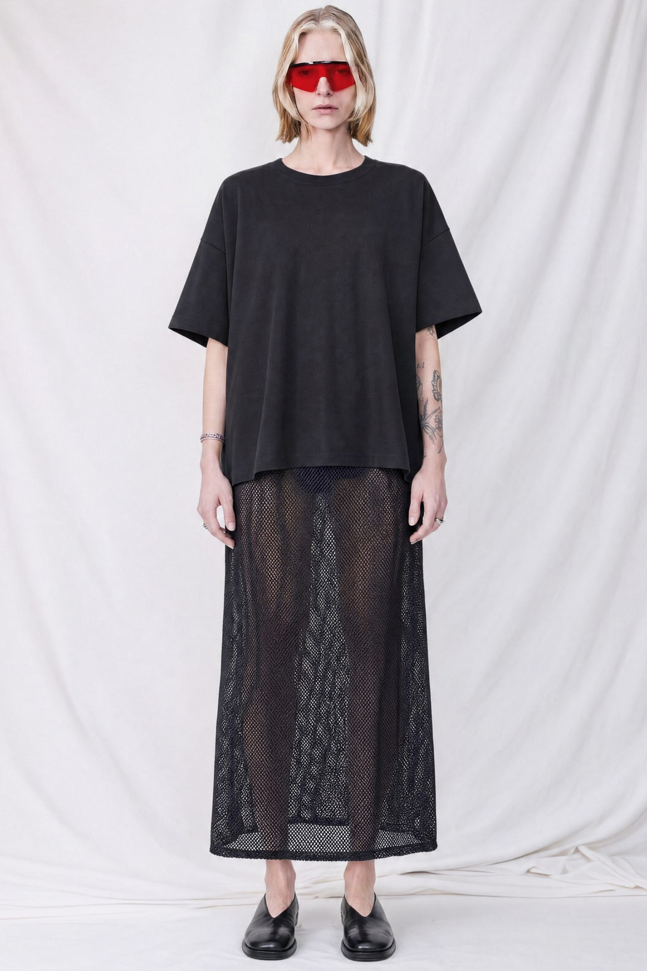 Black Fishnet Maxi Skirt
