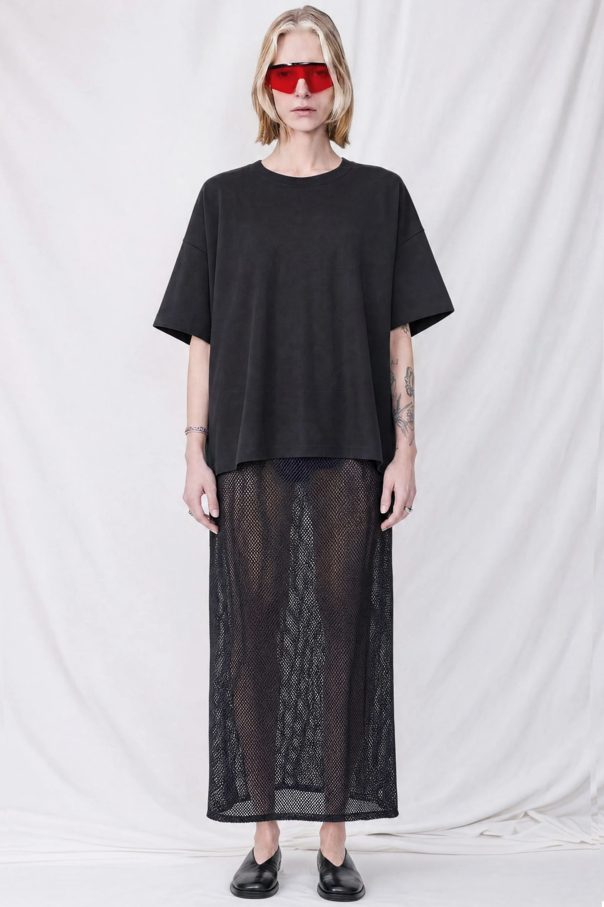 Black Fishnet Maxi Skirt