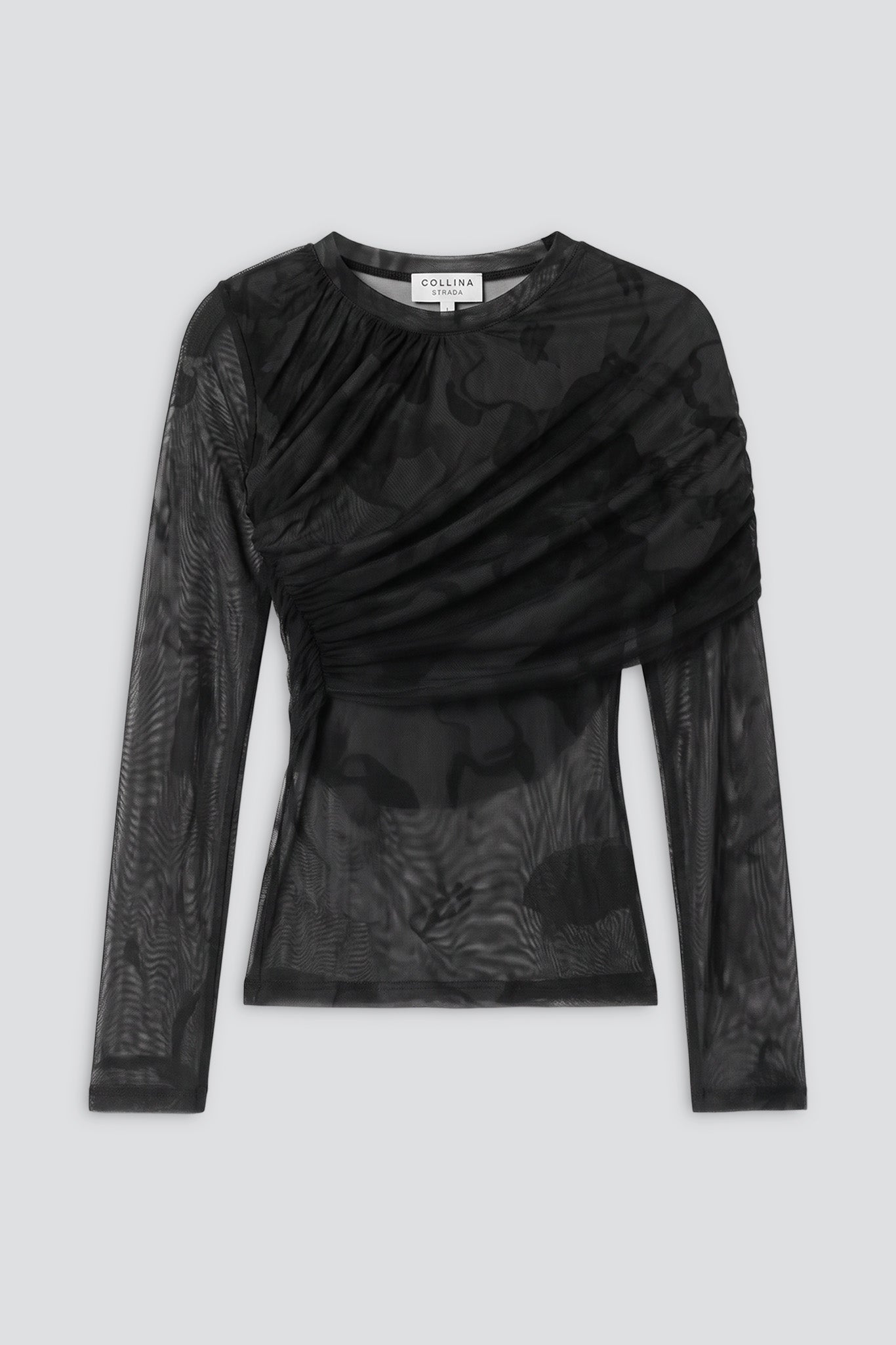 Black Floral Scribble Wrapped Cardio Crew