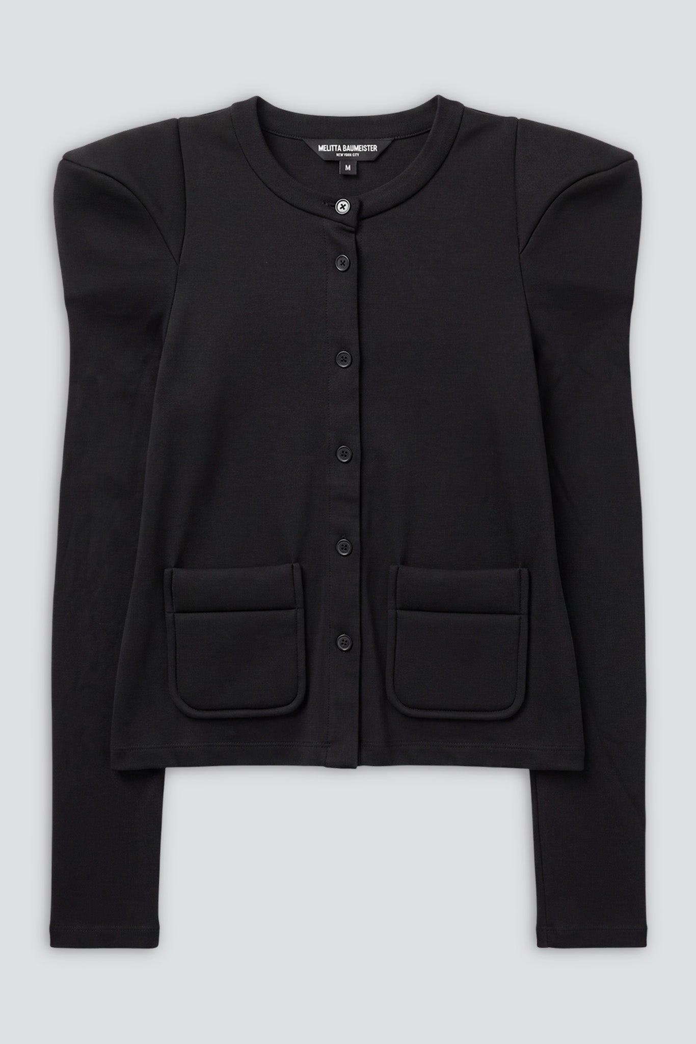 Black Foamy Shoulder Cardigan
