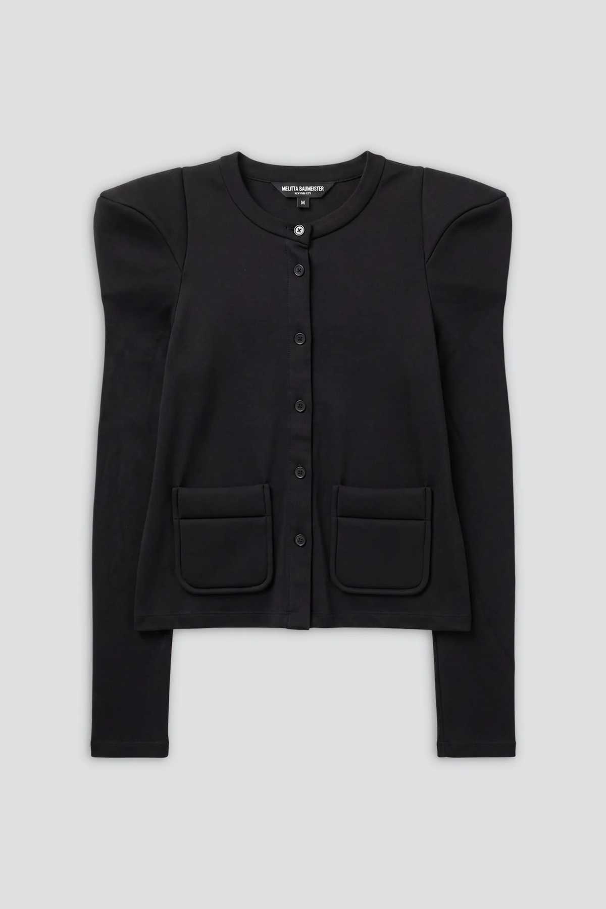 Black Foamy Shoulder Cardigan