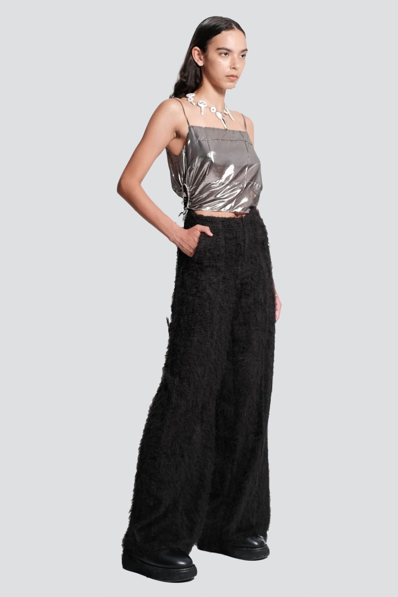 Black Fringes Wide Leg Pant
