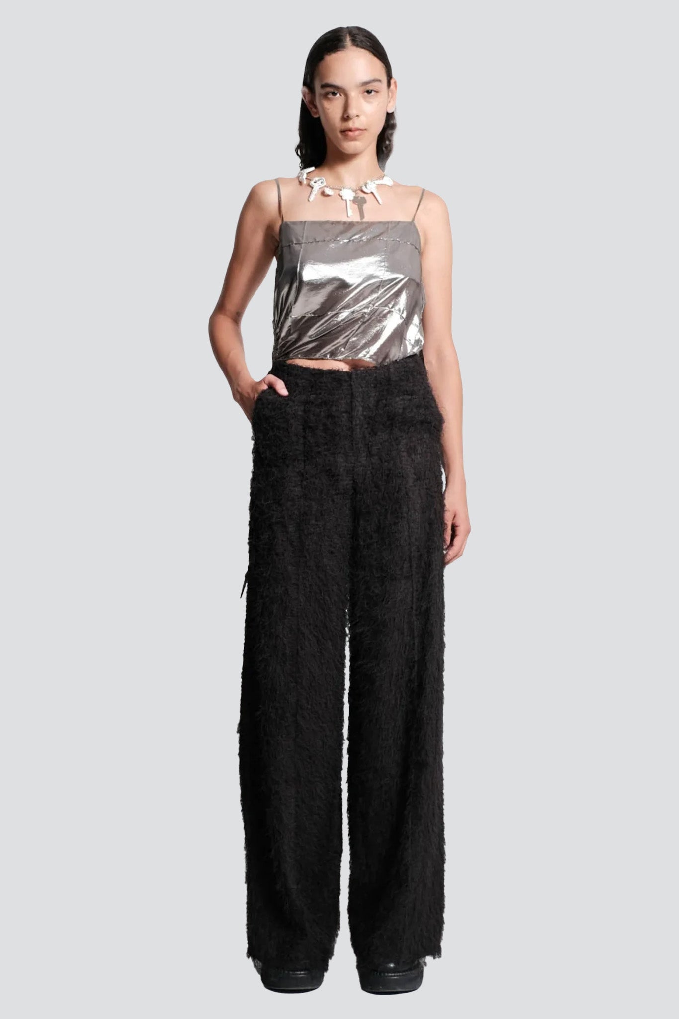 Black Fringes Wide Leg Pant