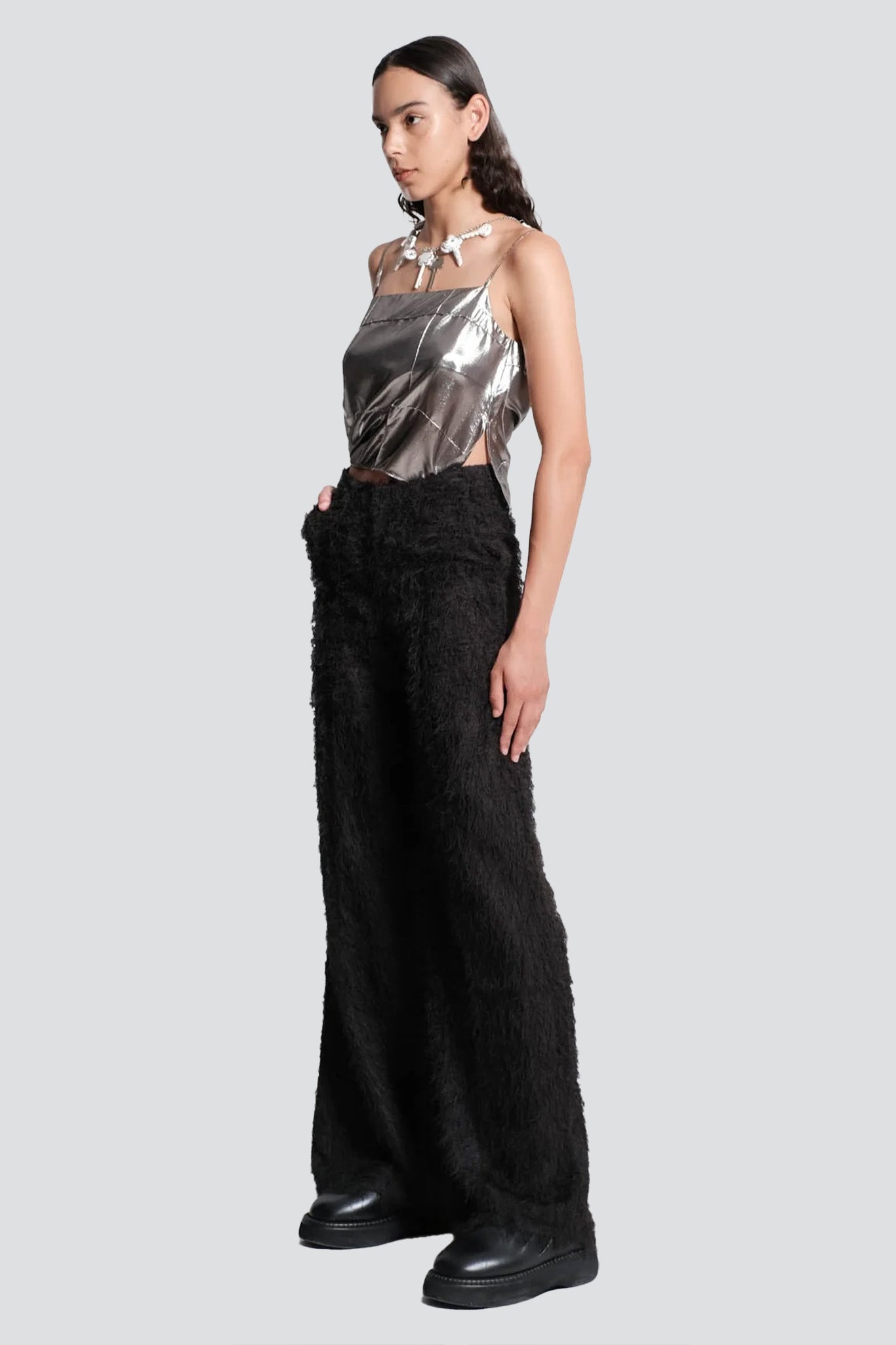 Black Fringes Wide Leg Pant