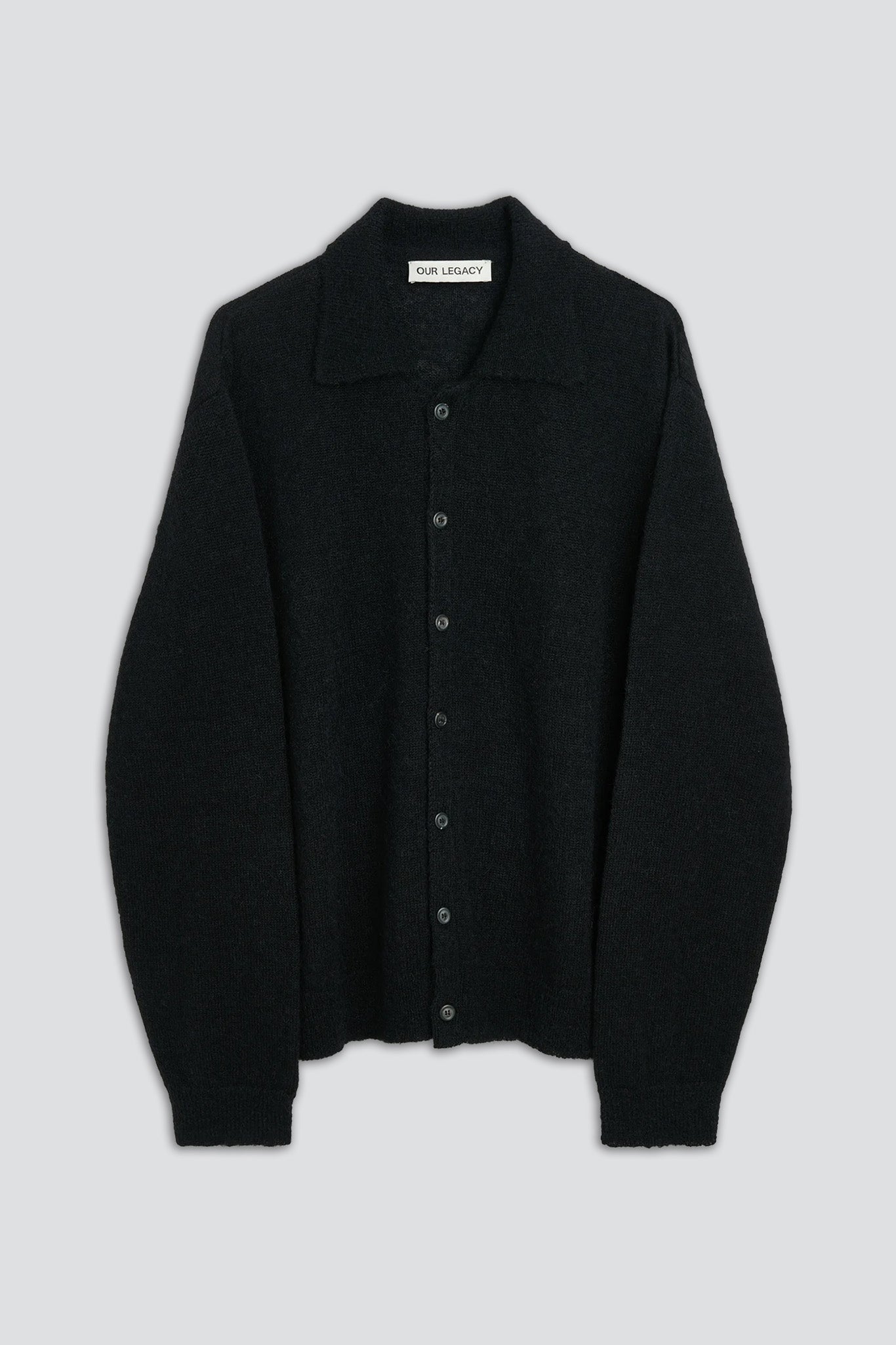 Black Fuzzy Alpaca Evening Polo