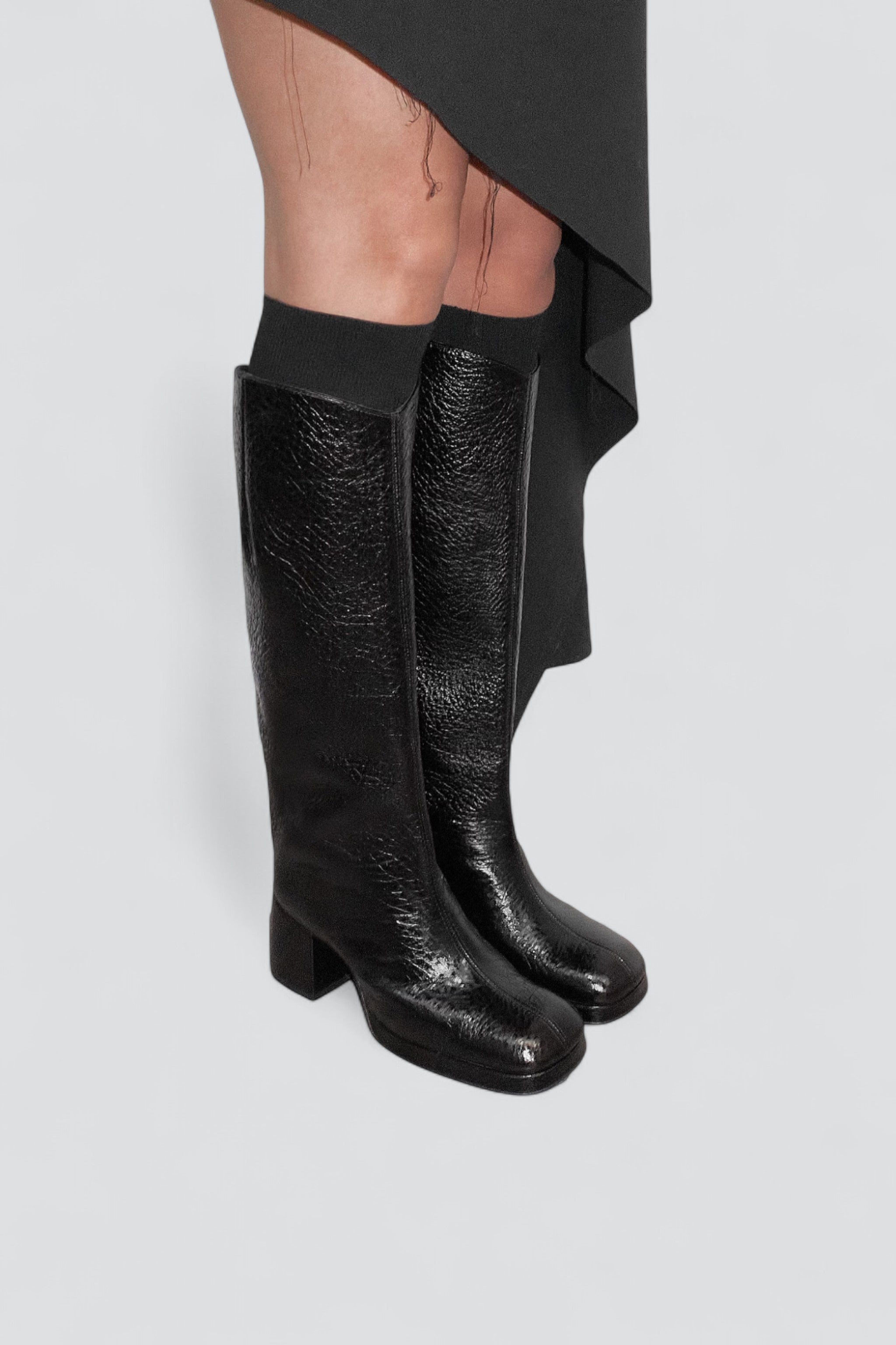 Black Grain Tundra Tall Boots