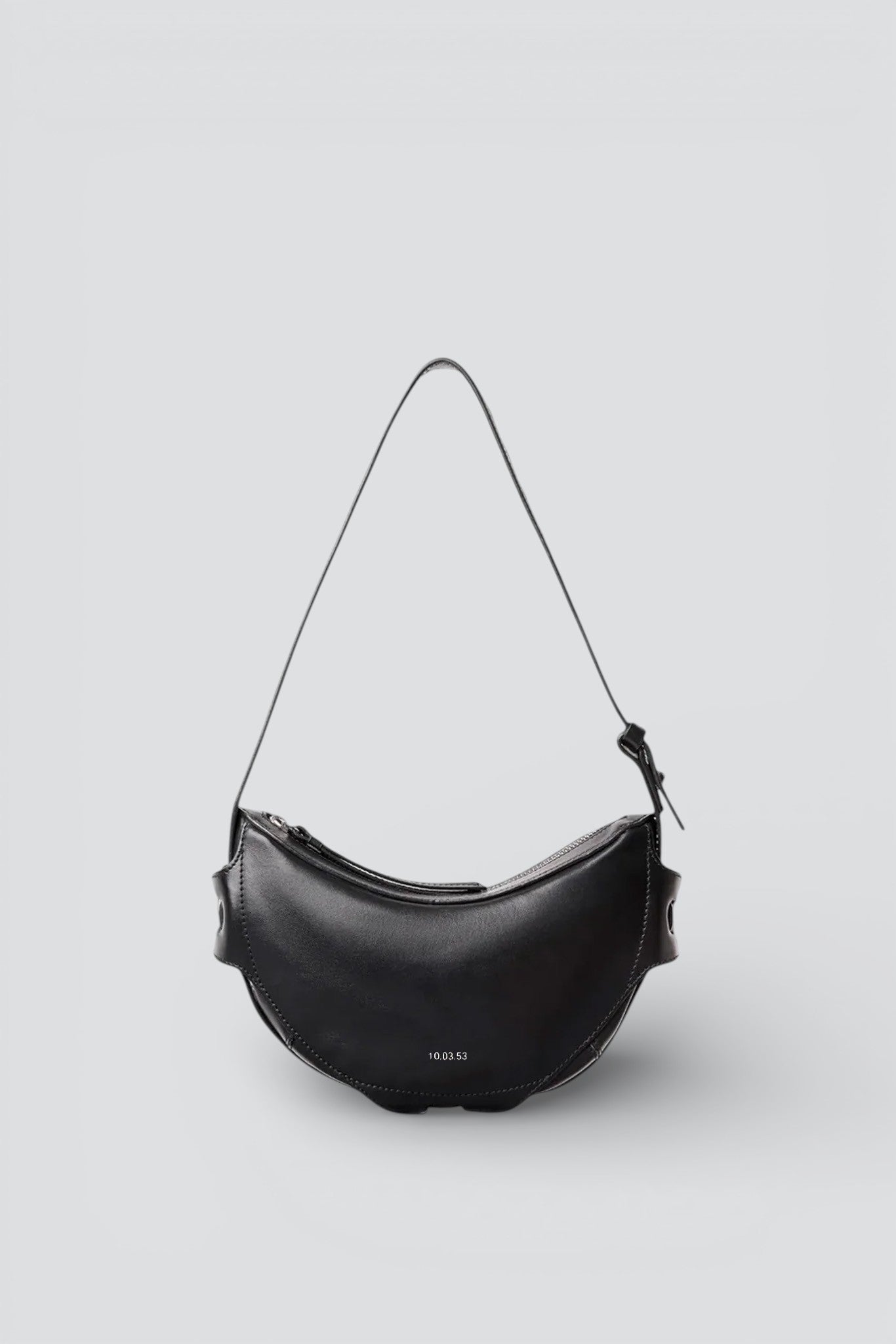 Black Leather Half Moon Bag