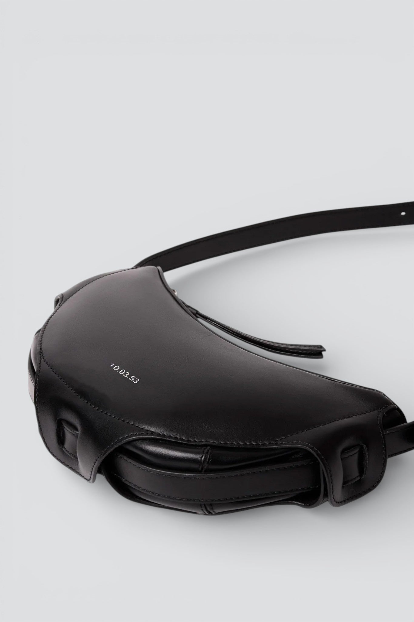 Black Leather Half Moon Bag