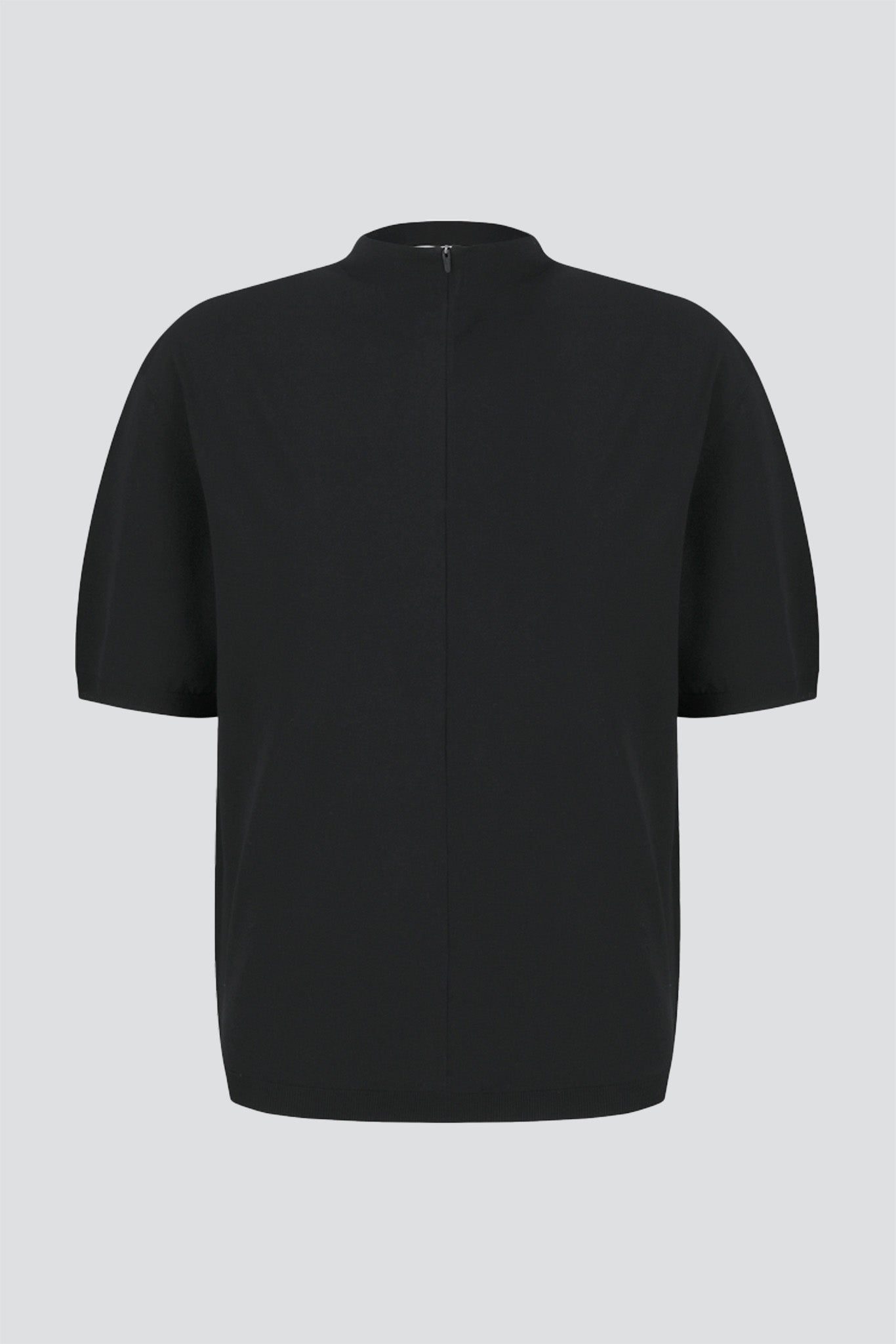 Black Half Zip-Up Knit Top