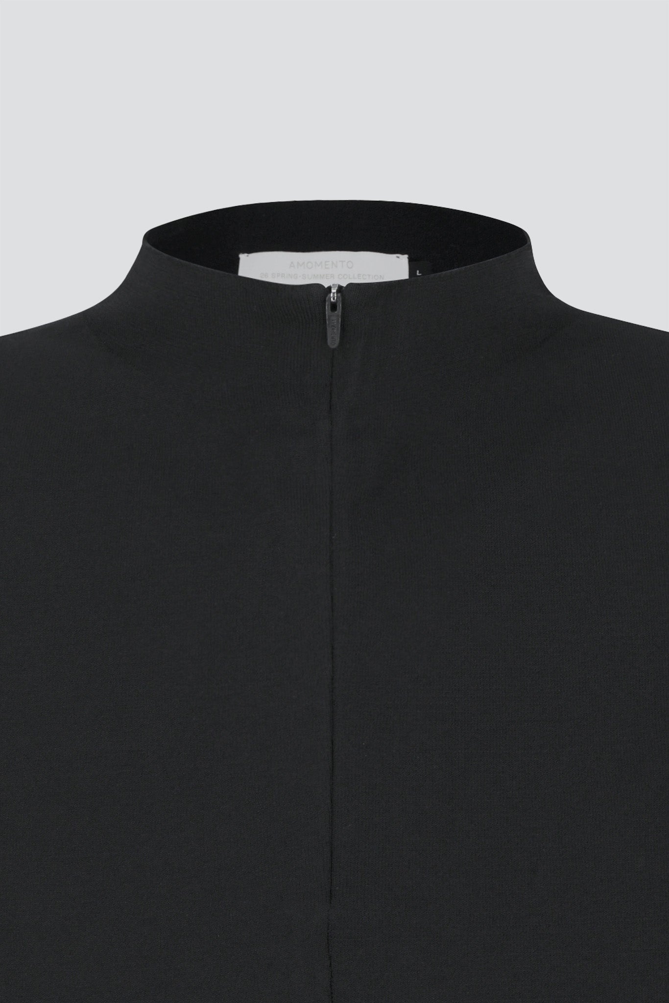 Black Half Zip-Up Knit Top