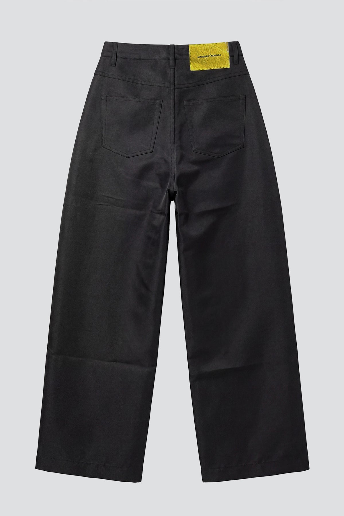 Black Heavy Satin Boyfriend Trousers