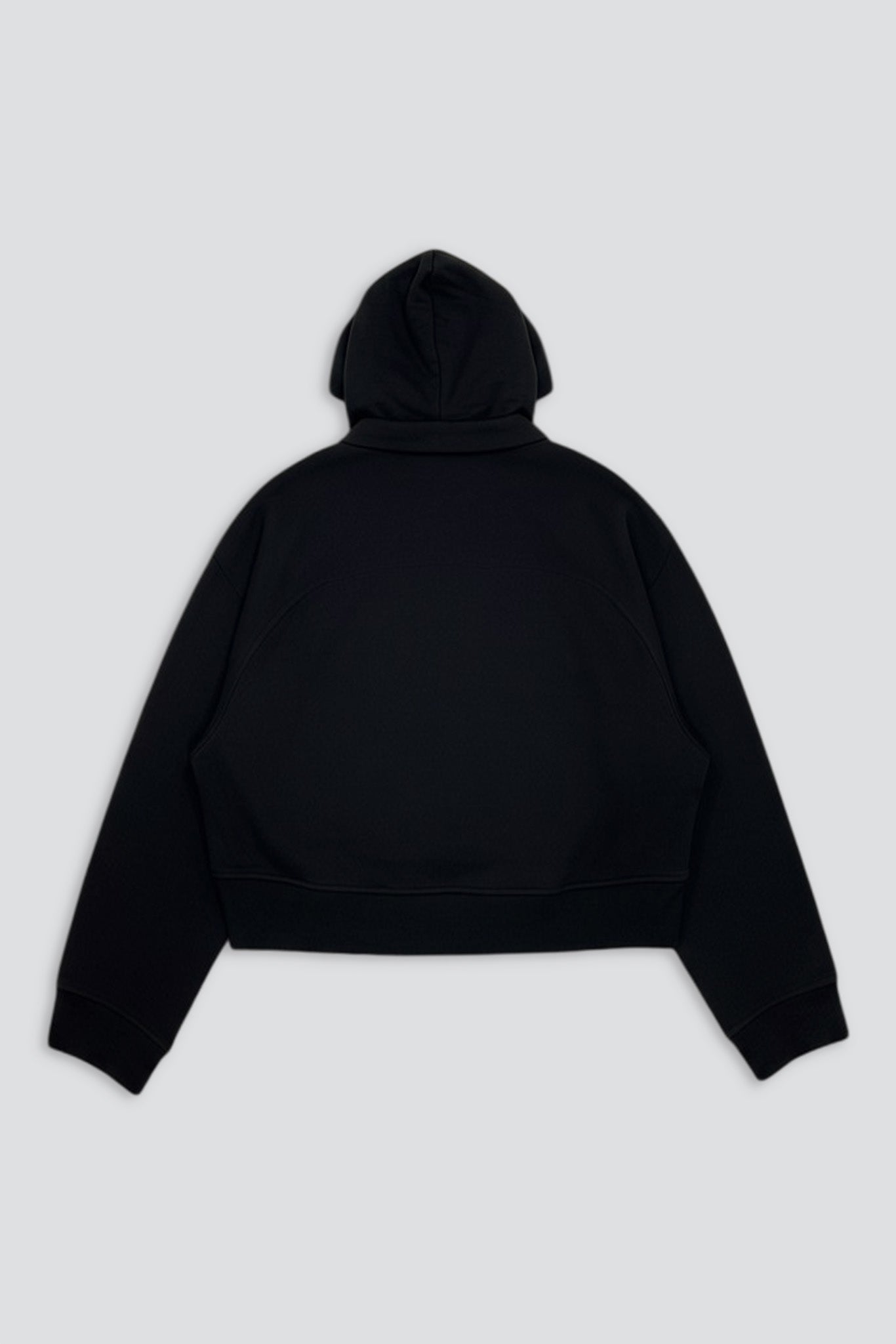 Black Hooded A-Line Zip Up