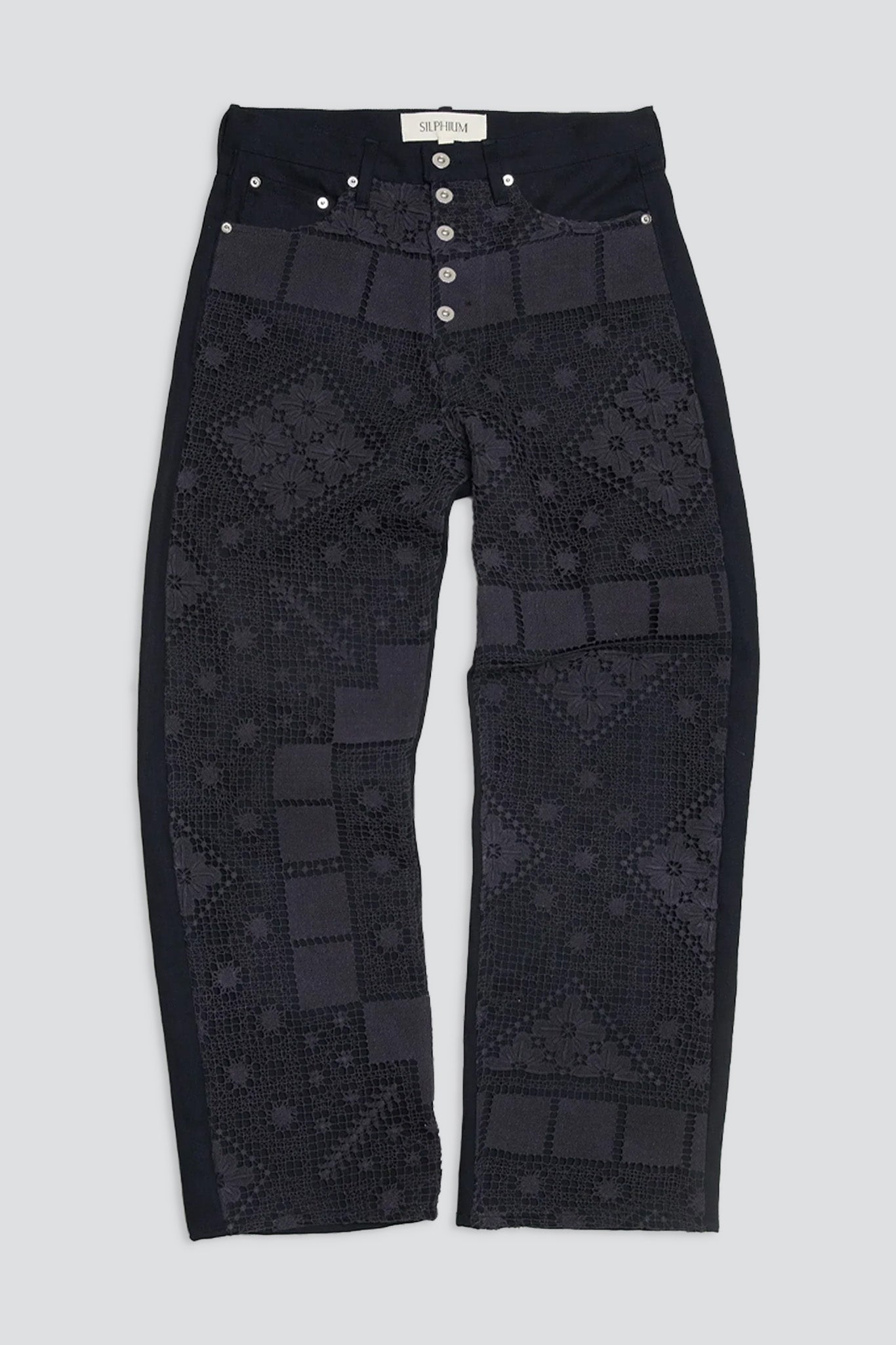 Black Lace Denim Jeans