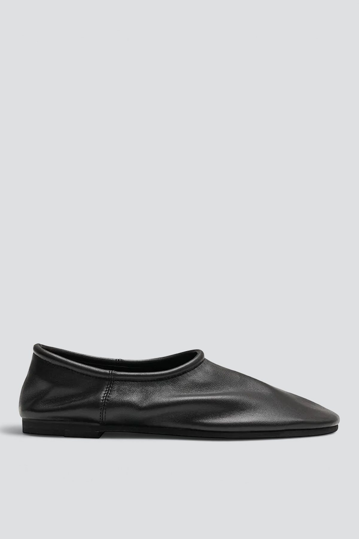Black Lambskin Slip On Loafer