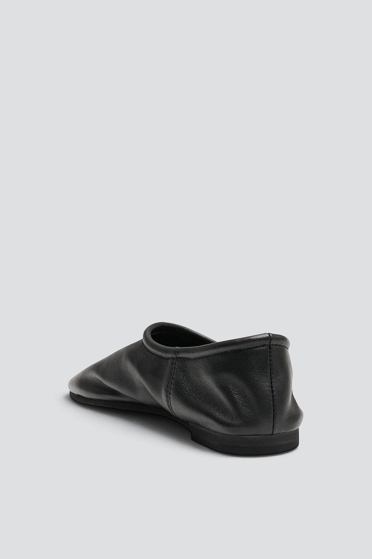 Black Lambskin Slip On Loafer