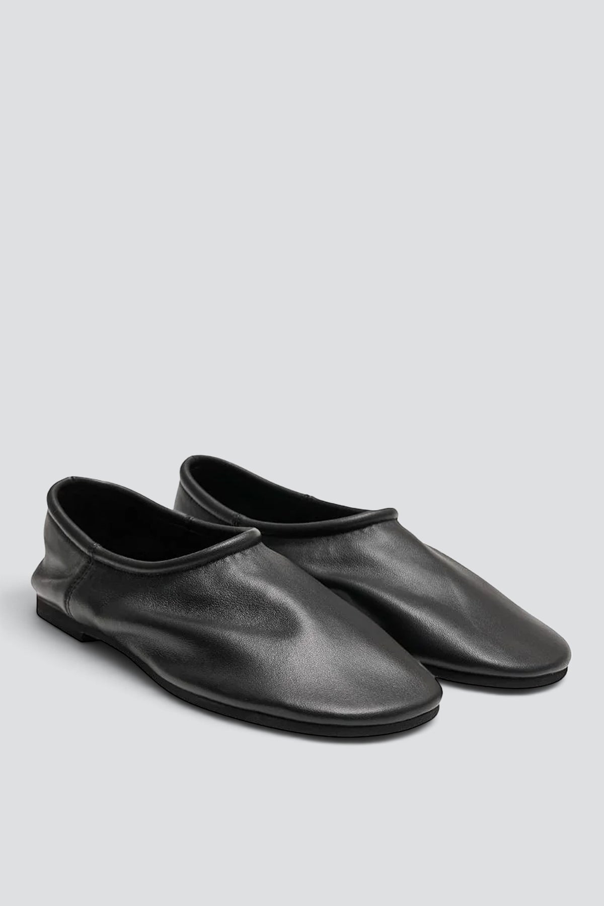 Black Lambskin Slip On Loafer