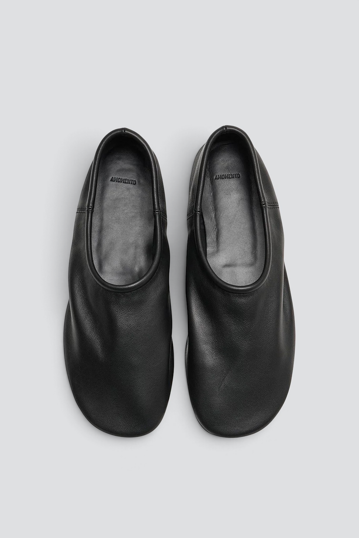 Black Lambskin Slip On Loafer