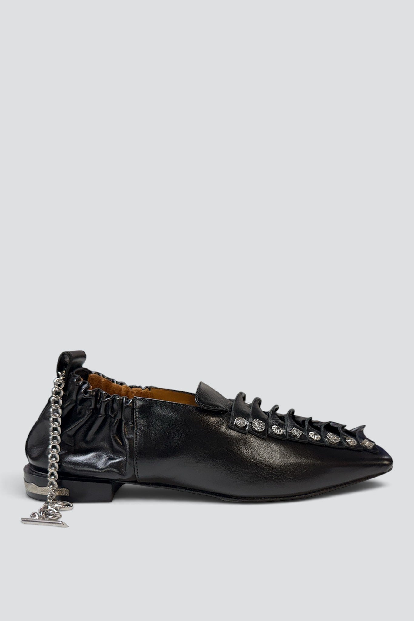 Black Leather AJ515 Shoe