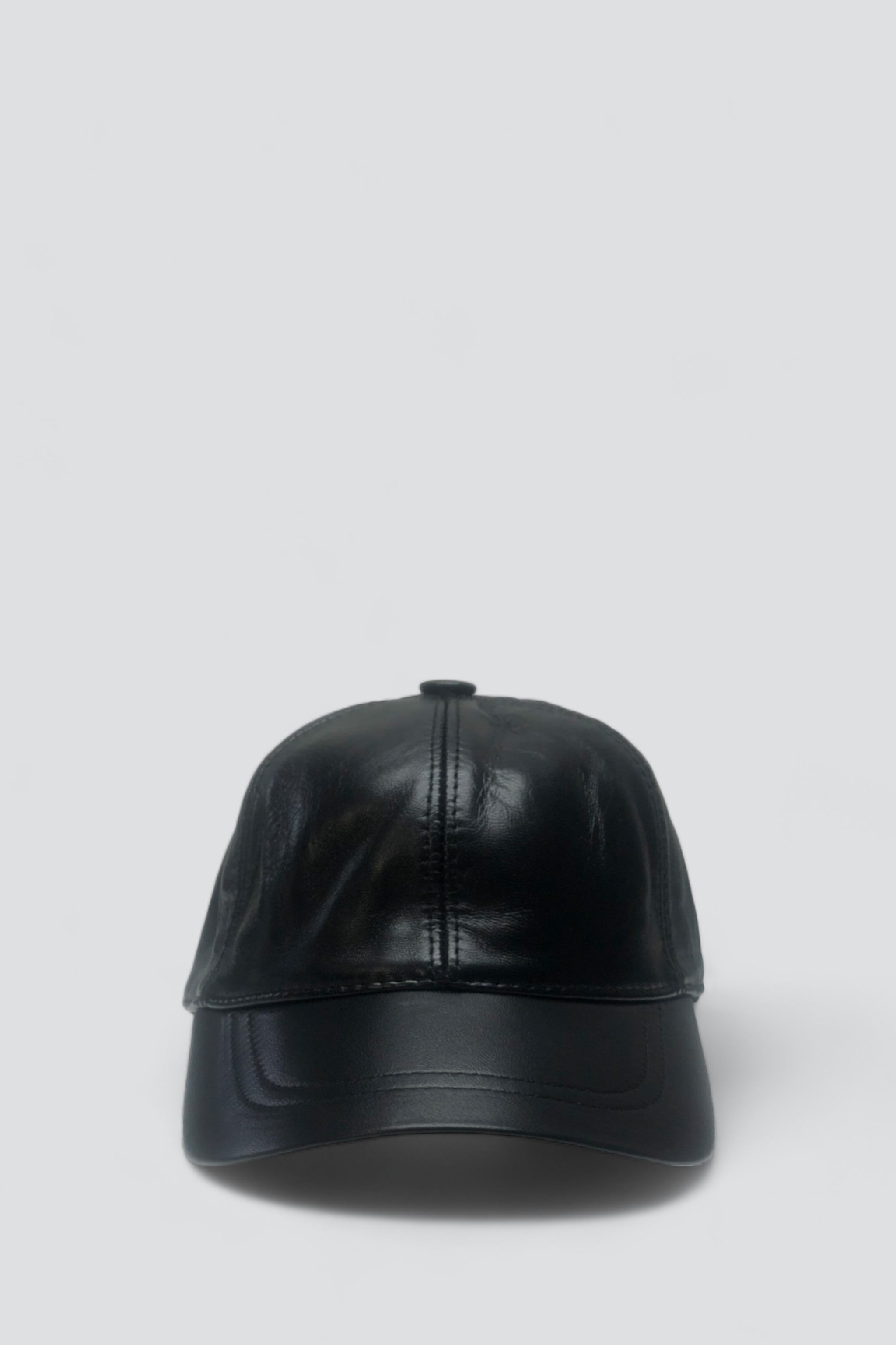 Black Leather Baseball Cap
