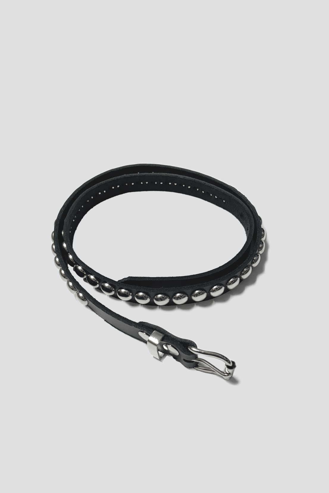 Black Leather Dome Stud Belt
